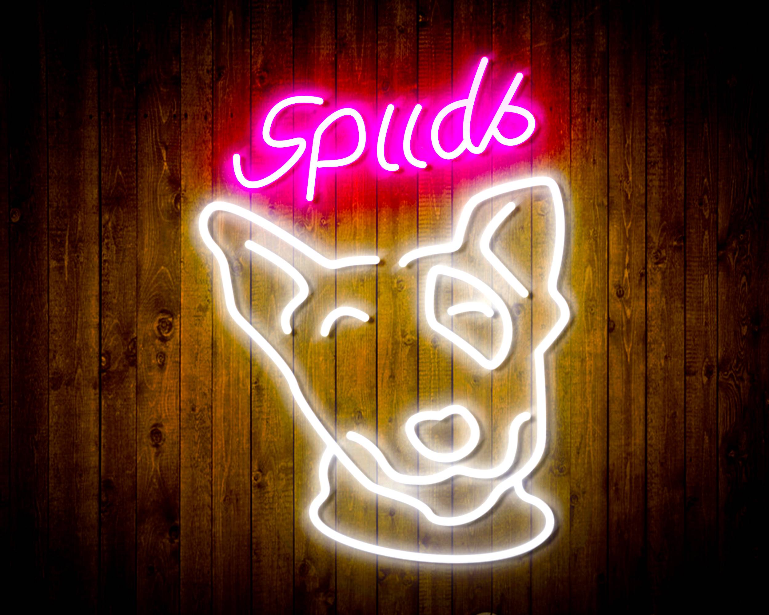 Spuds Bud Light Handmade Neon Flex LED Sign