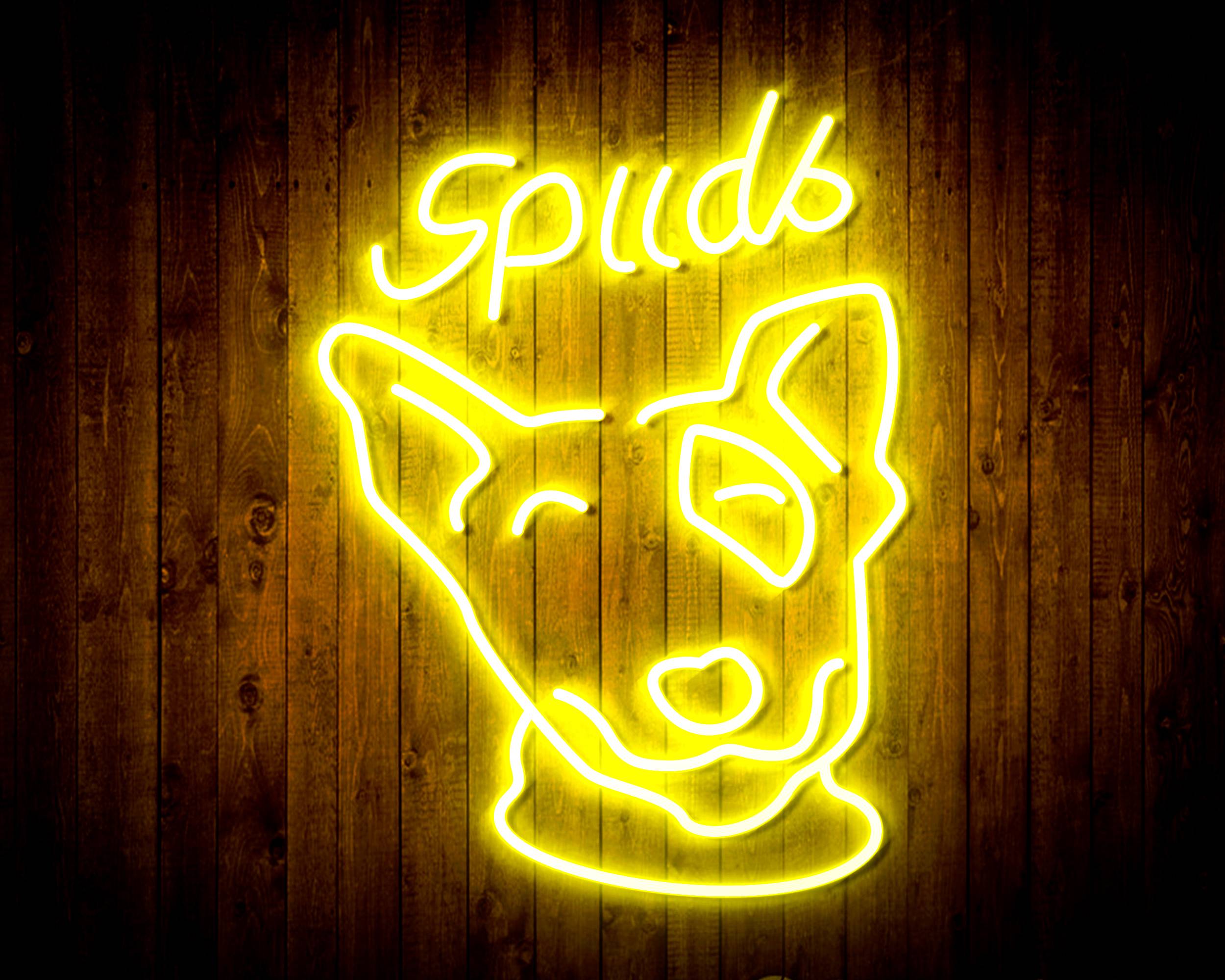 Spuds Bud Light Handmade Neon Flex LED Sign