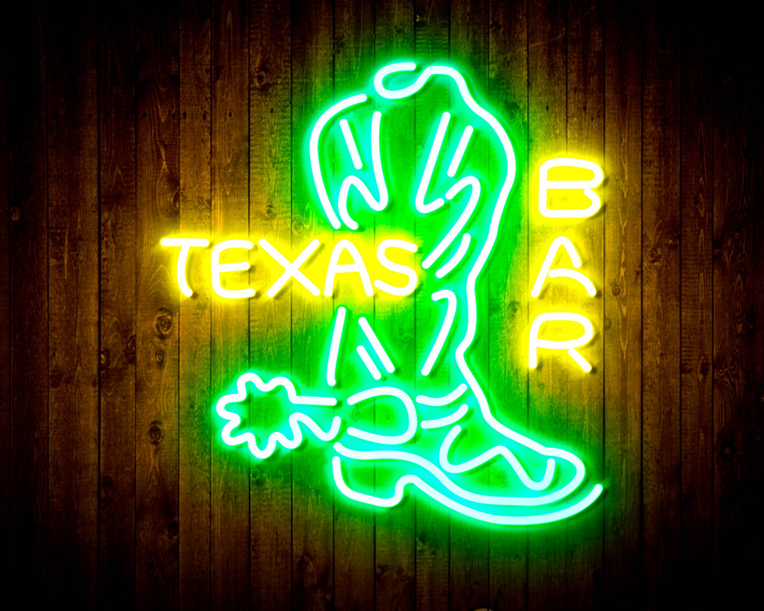 Texas Bar Cowboys Boot Neon Flex LED Sign