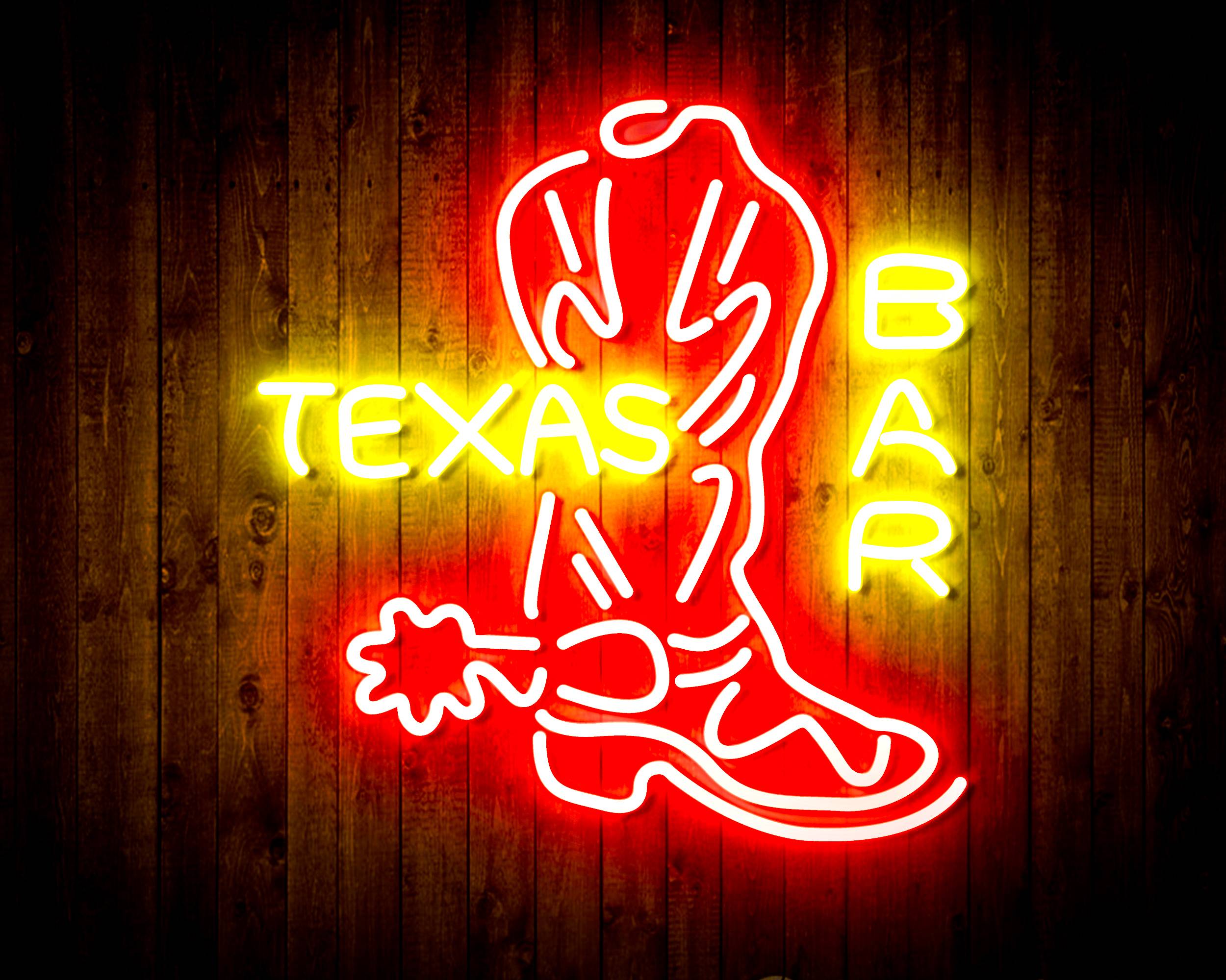 Texas Bar Cowboys Boot Neon Flex LED Sign