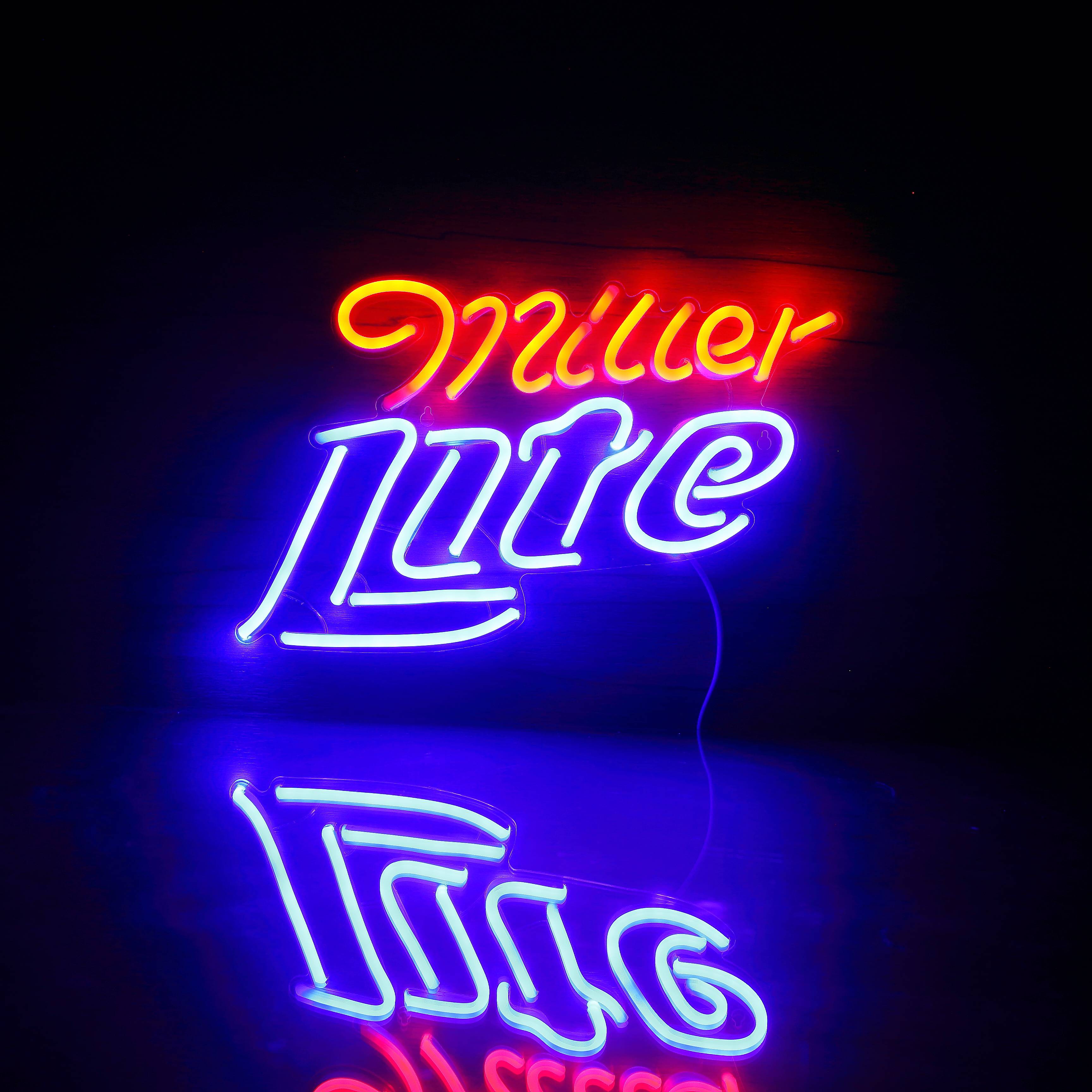 Miller Lite 3 Handmade Neon Flex LED Sign