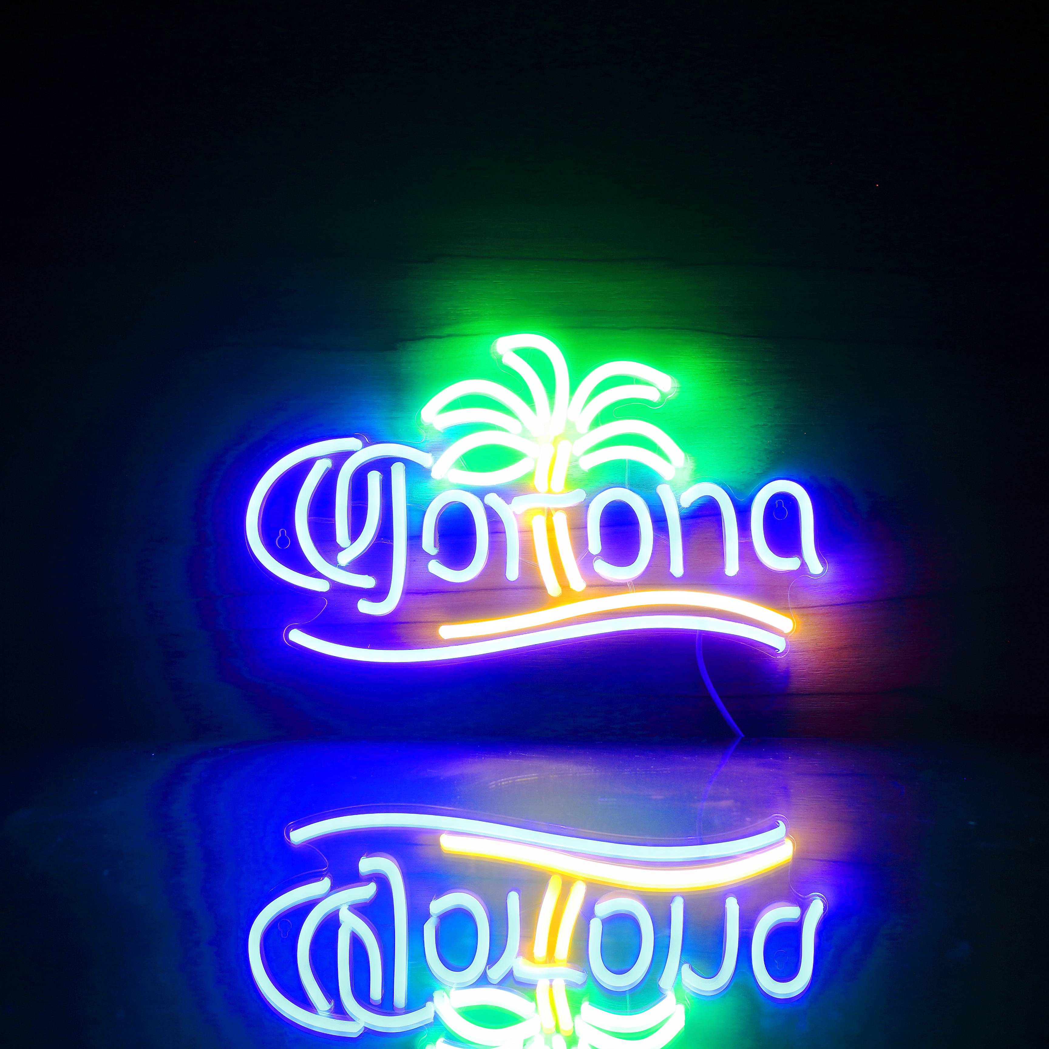 Corona Extra with Palm Tree Handmade Neon Flex LED Sign