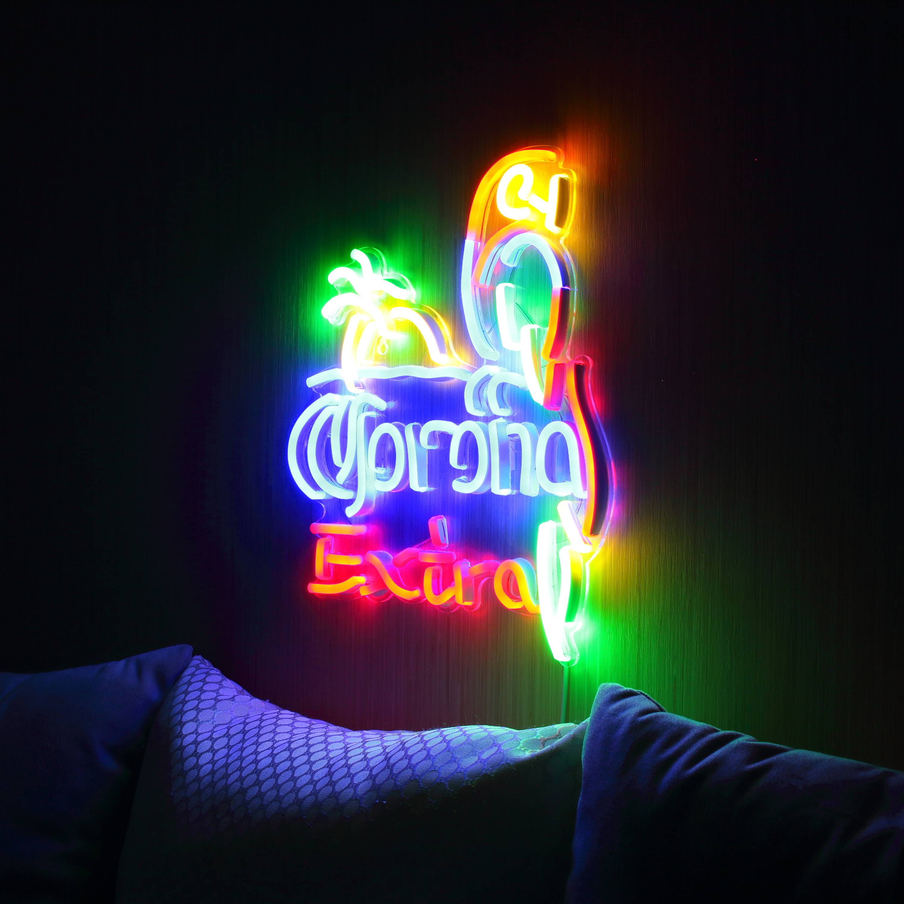 Corona Extra with Cadinal Large Flex Neon LED Sign