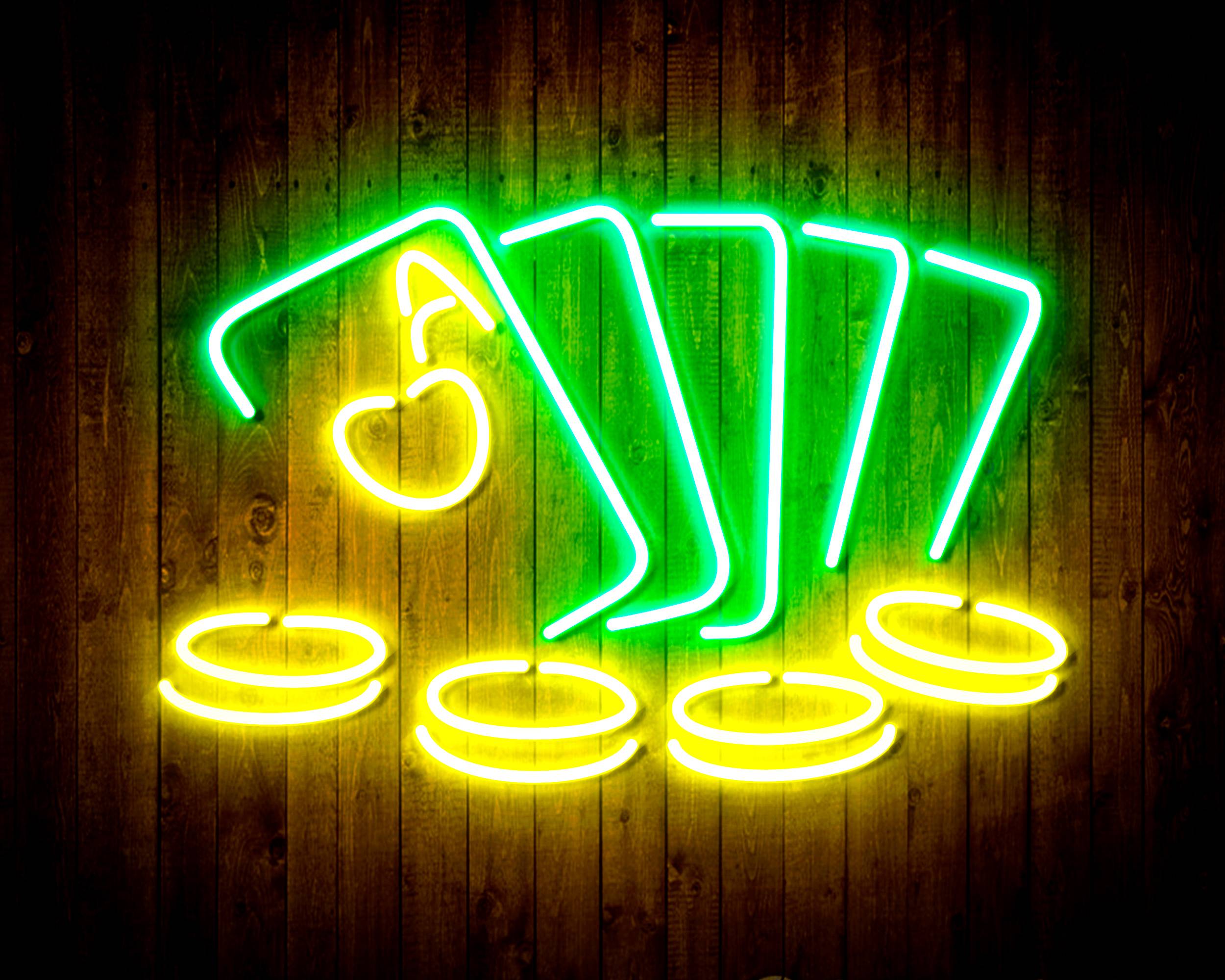 Cards with Coins for Crown Royal Handmade Neon Flex LED Sign
