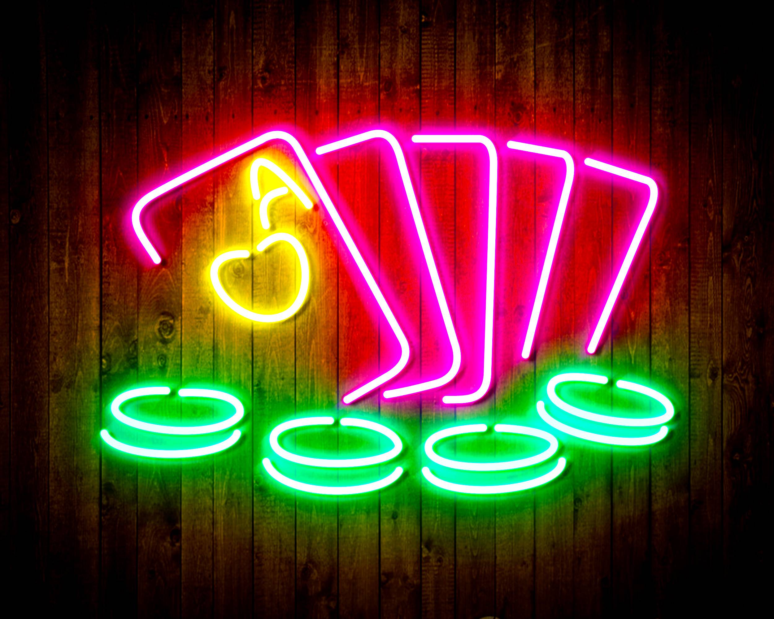 Cards with Coins for Crown Royal Handmade Neon Flex LED Sign