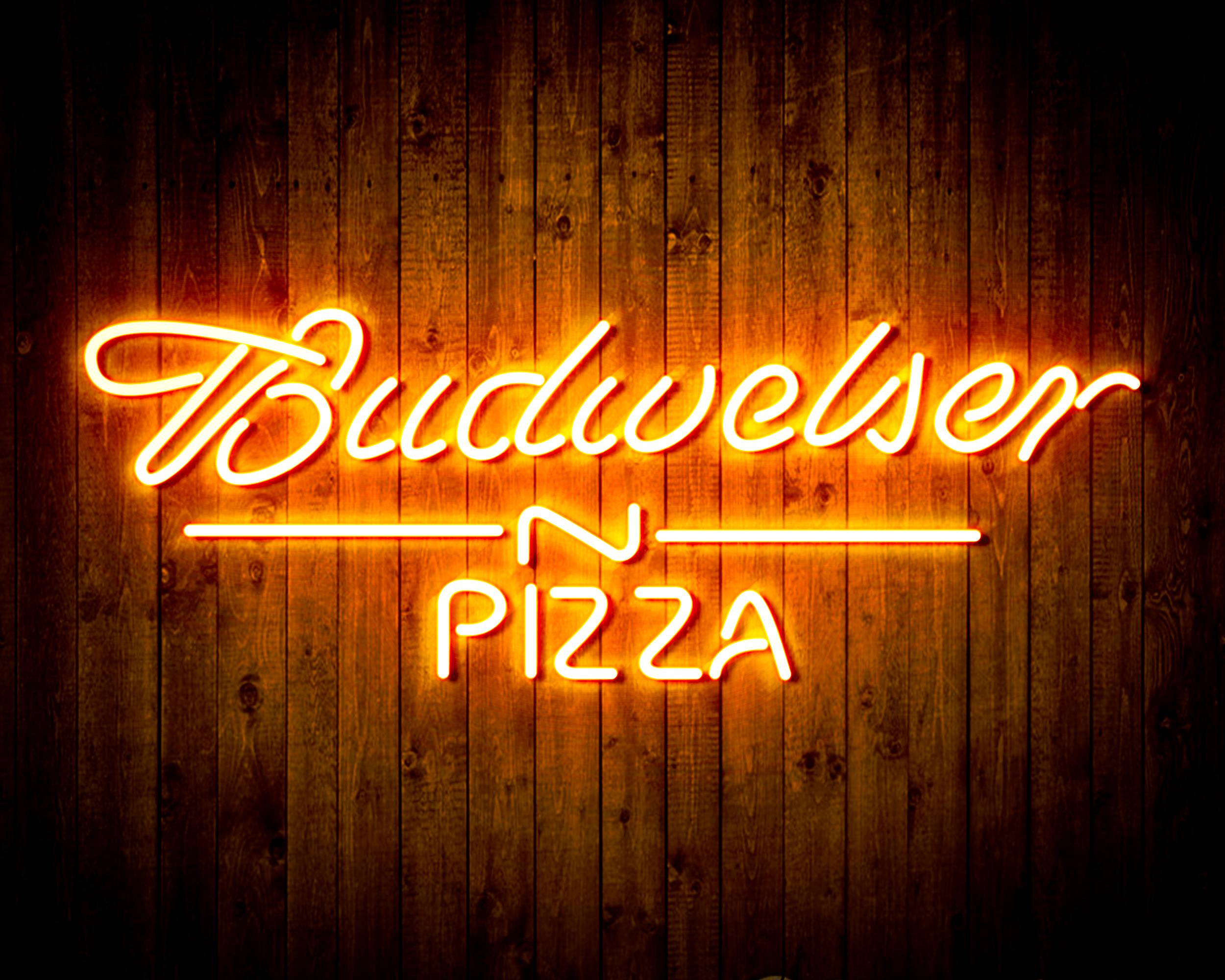 Budweiser Beer Pizza Handmade Neon Flex LED Sign