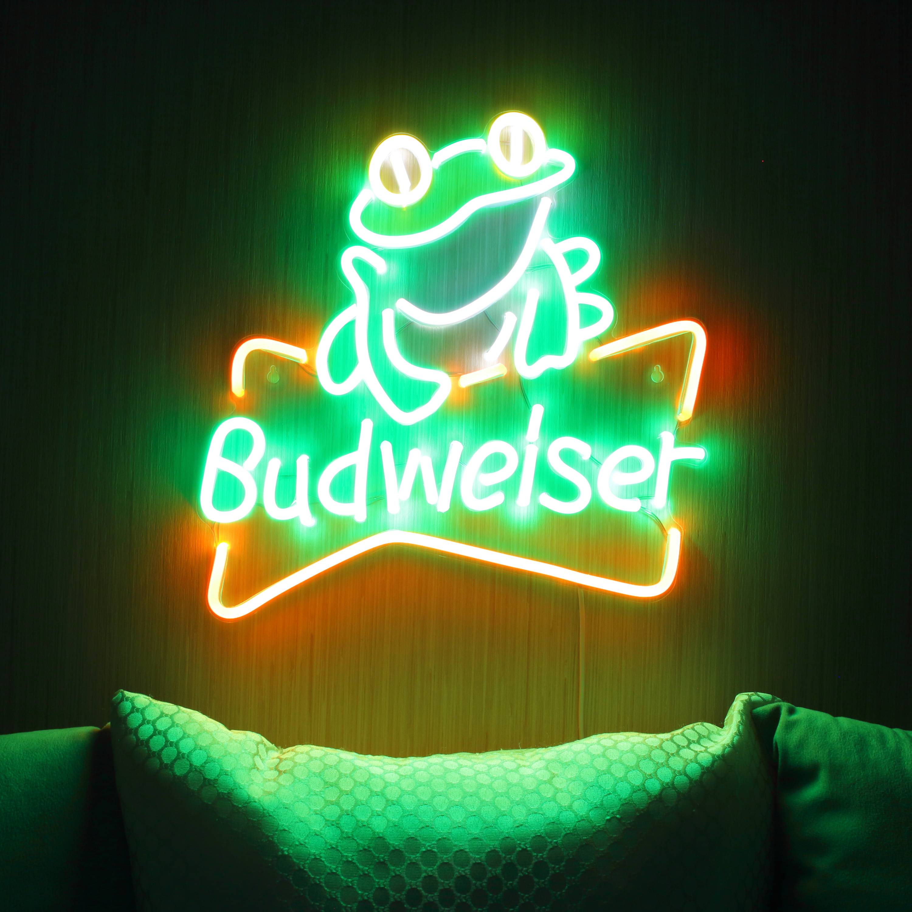 Budweiser with Frog Large Flex Neon LED Sign