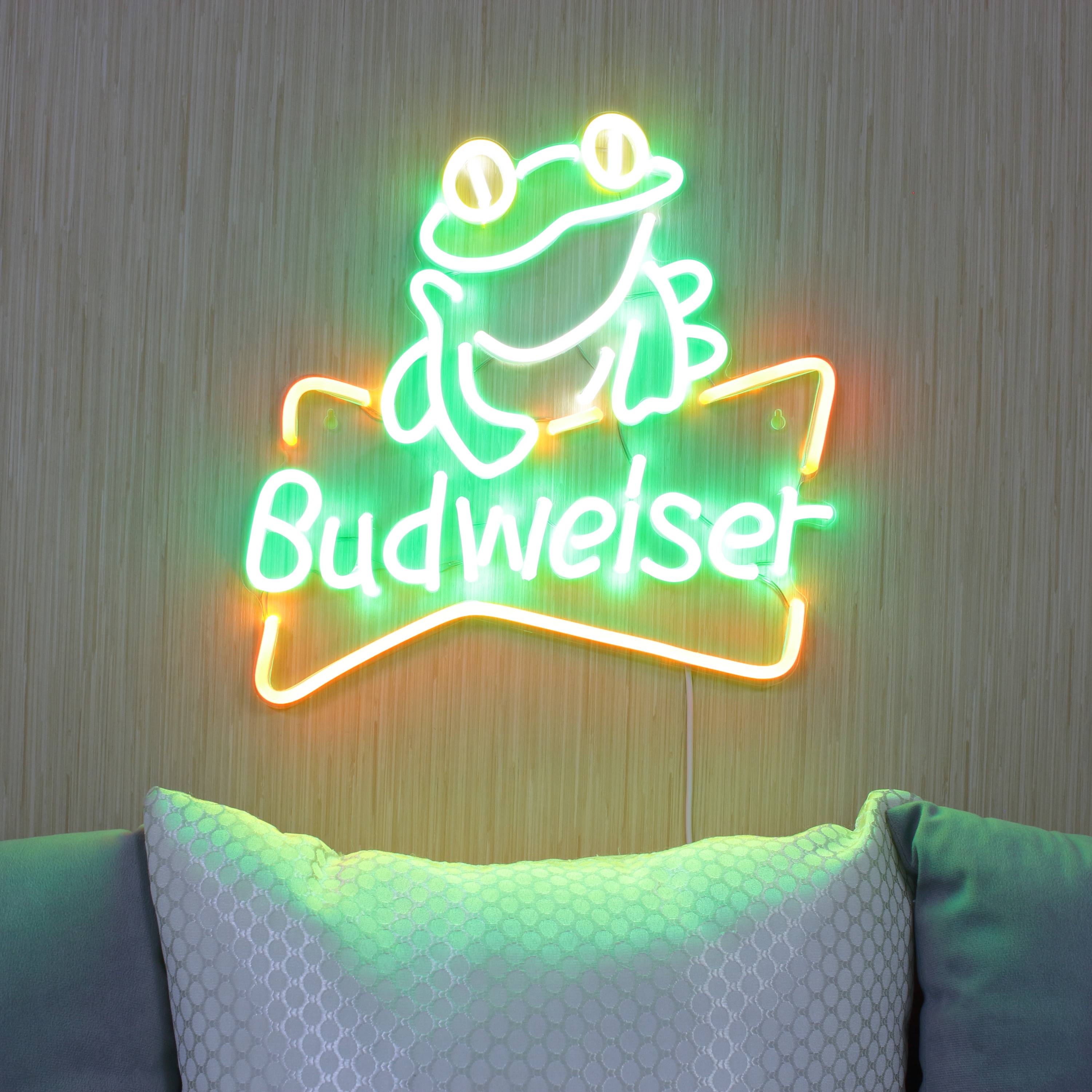 Budweiser with Frog Large Flex Neon LED Sign