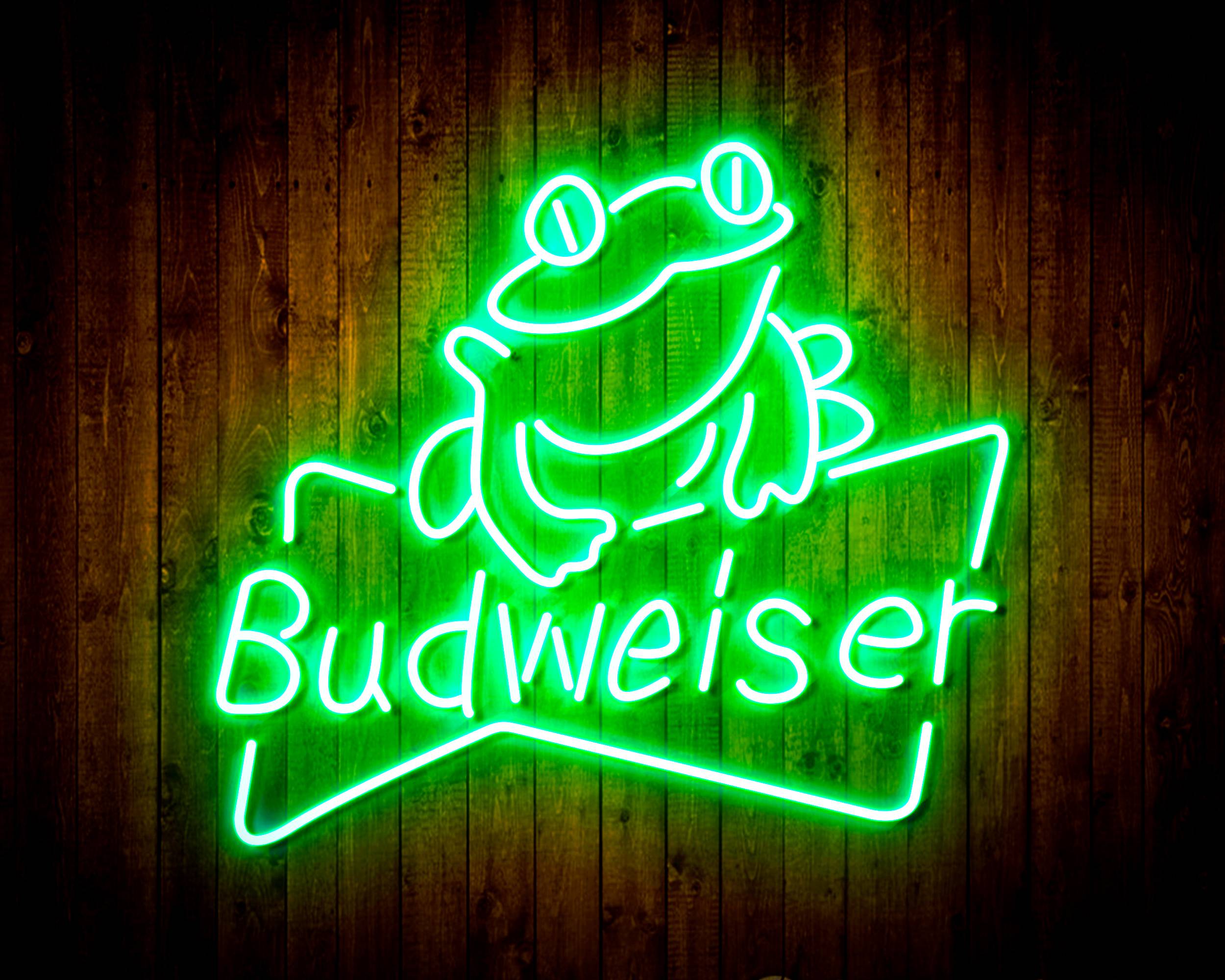 Budweiser Frog Beer Bar Neon LED Sign