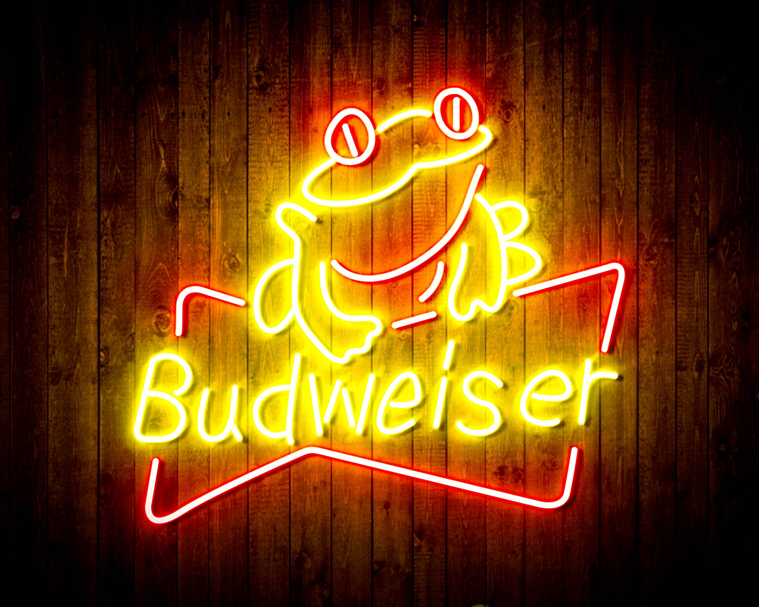 Budweiser Frog Beer Bar Neon LED Sign