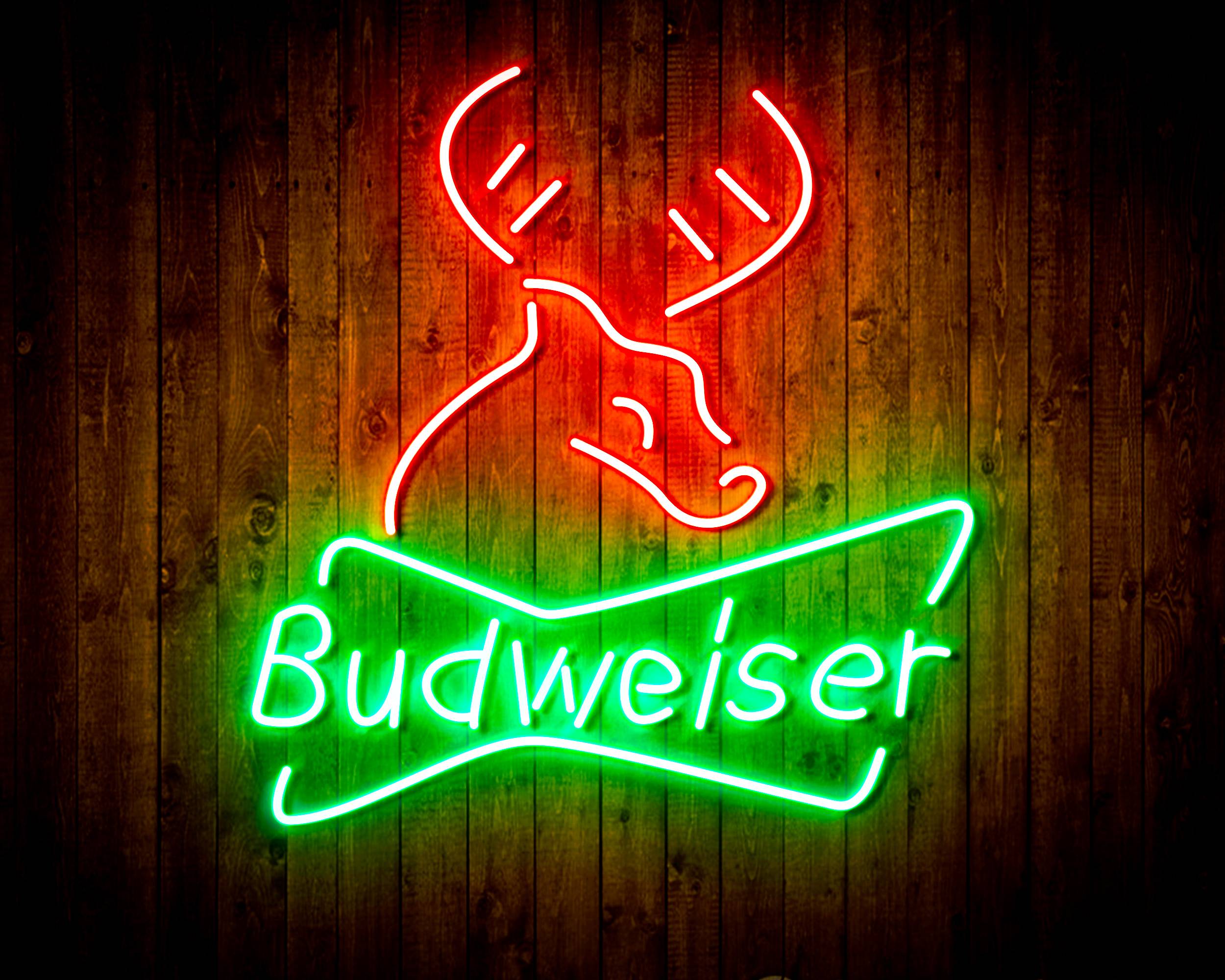 Budweiser Deer Bar Handmade Neon Flex LED Sign