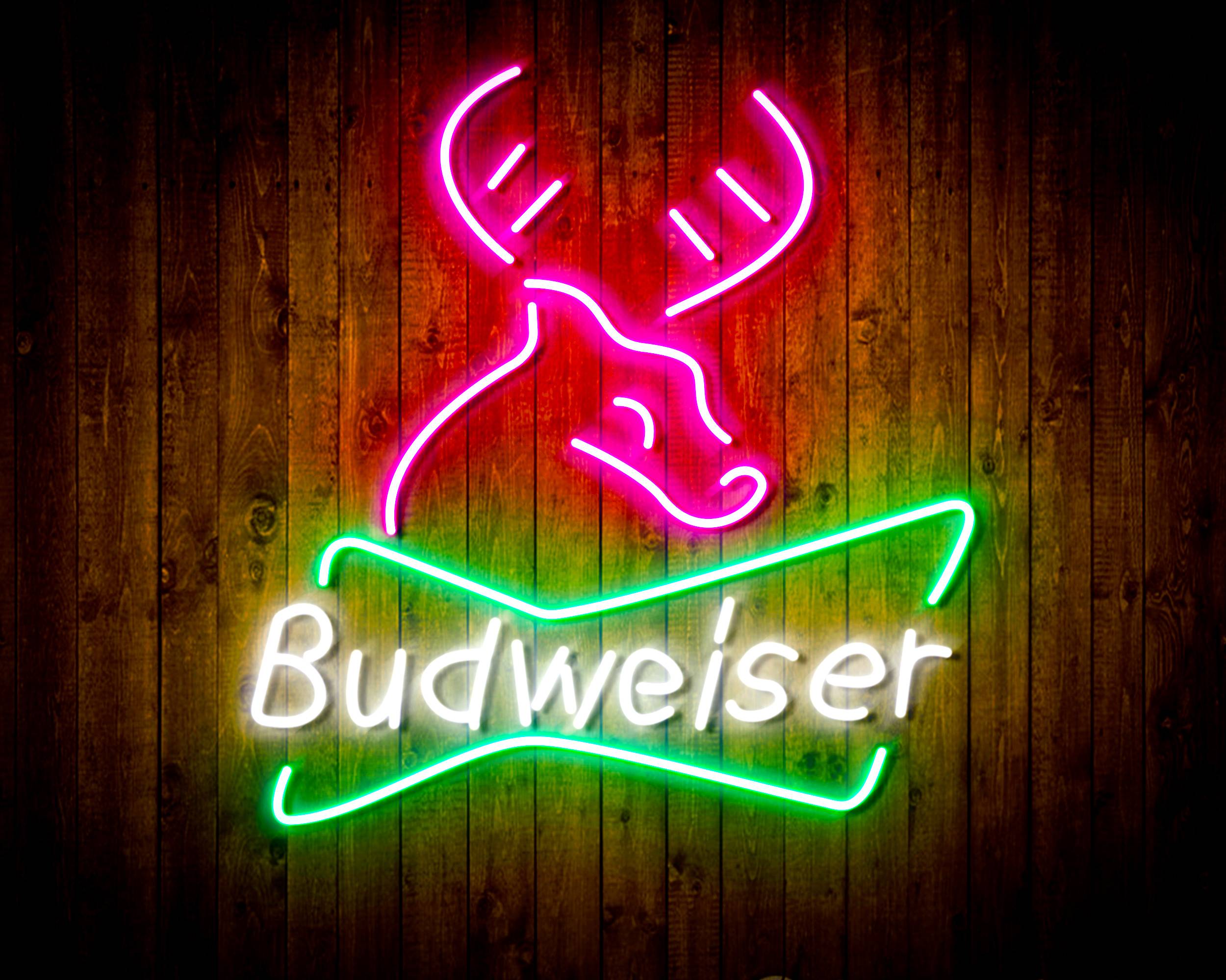 Budweiser Deer Bar Handmade Neon Flex LED Sign