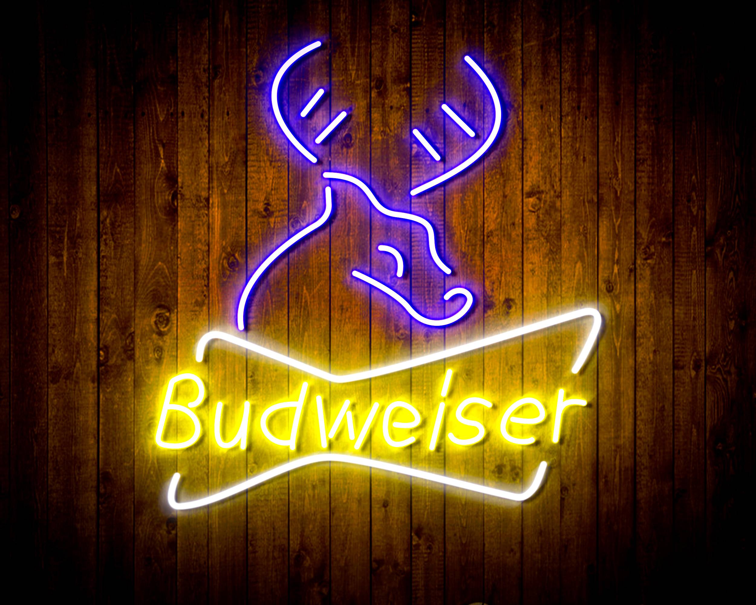 Budweiser Deer Bar Handmade Neon Flex LED Sign