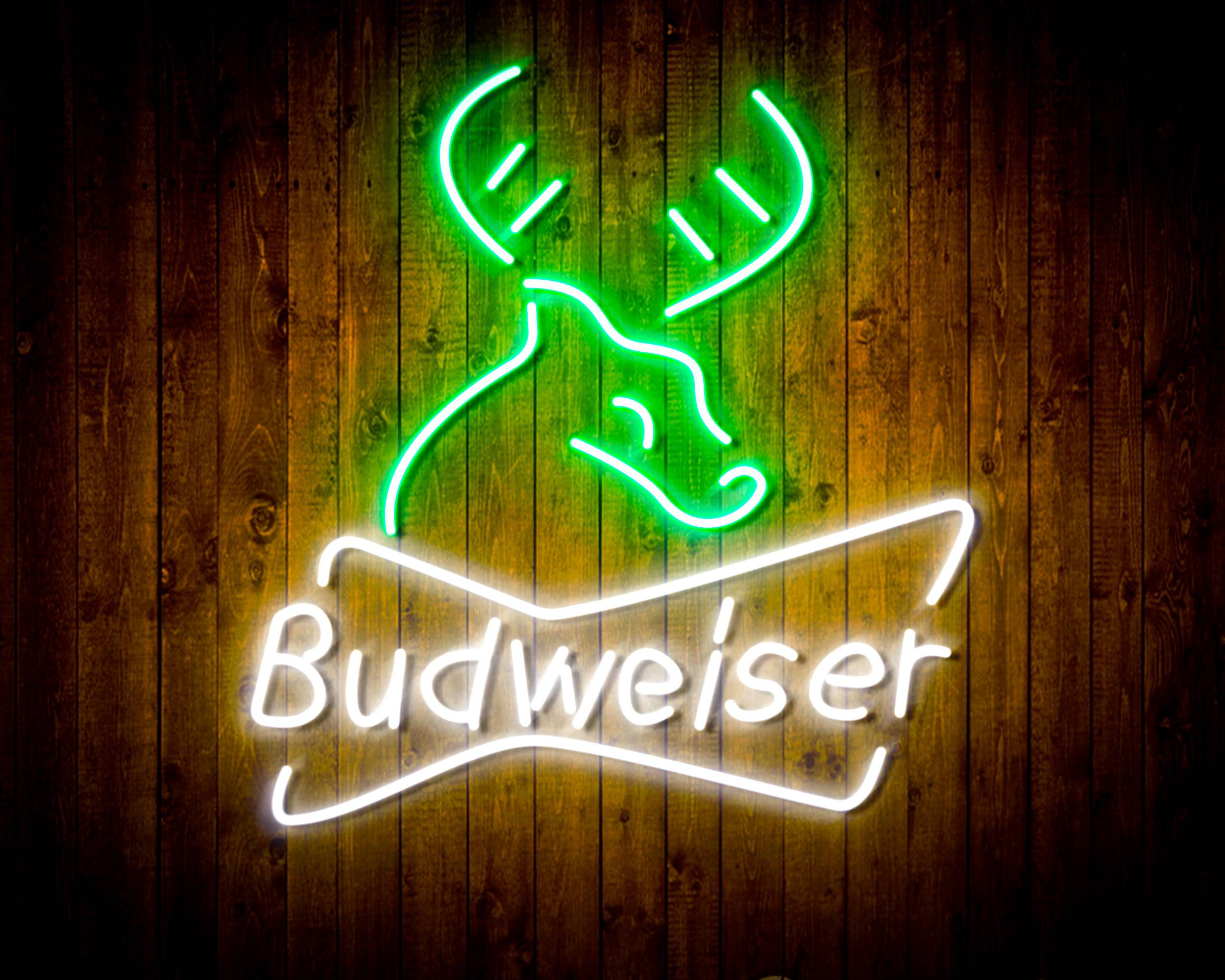 Budweiser Deer Bar Handmade Neon Flex LED Sign