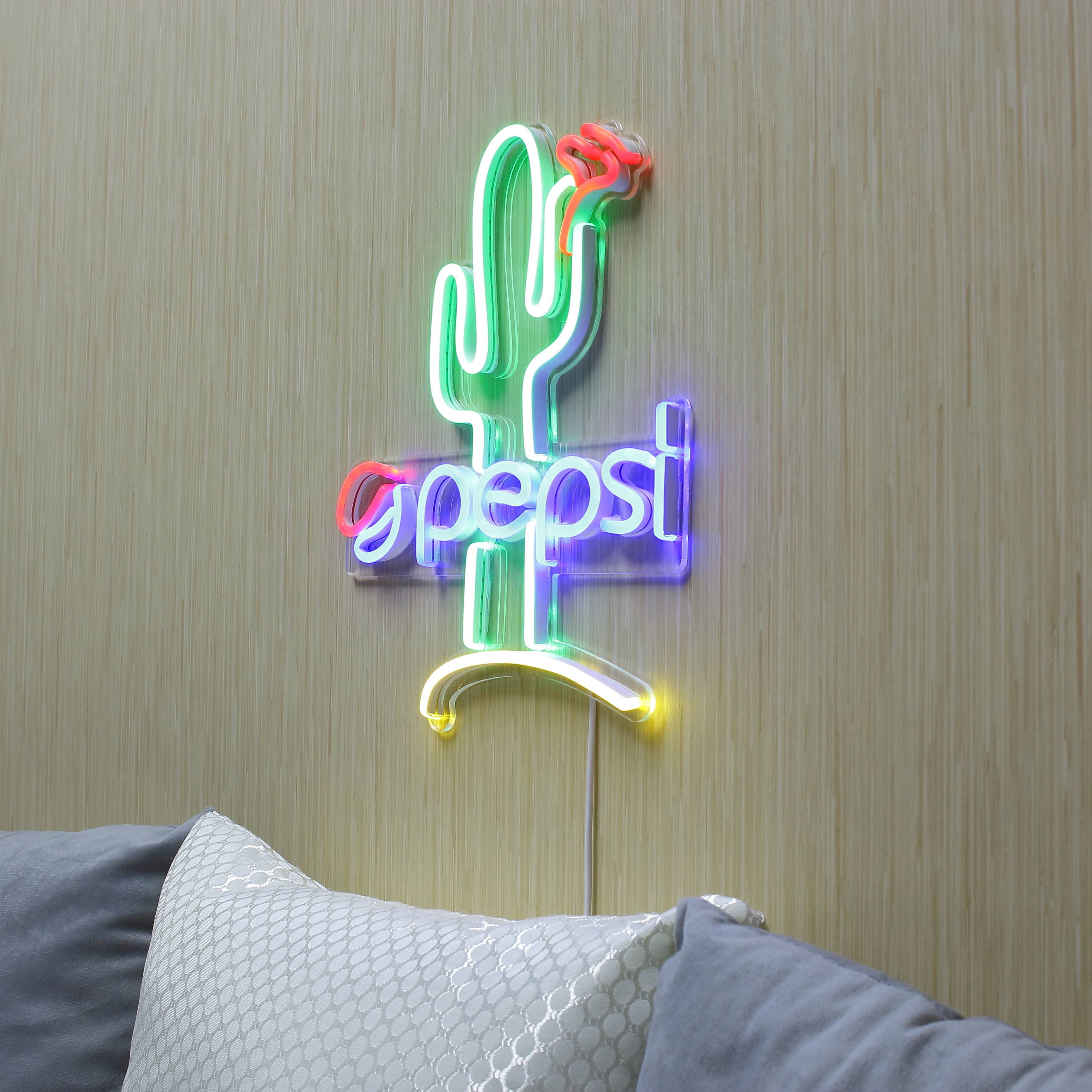 Pepsi with Cactus Large Flex Neon LED Sign