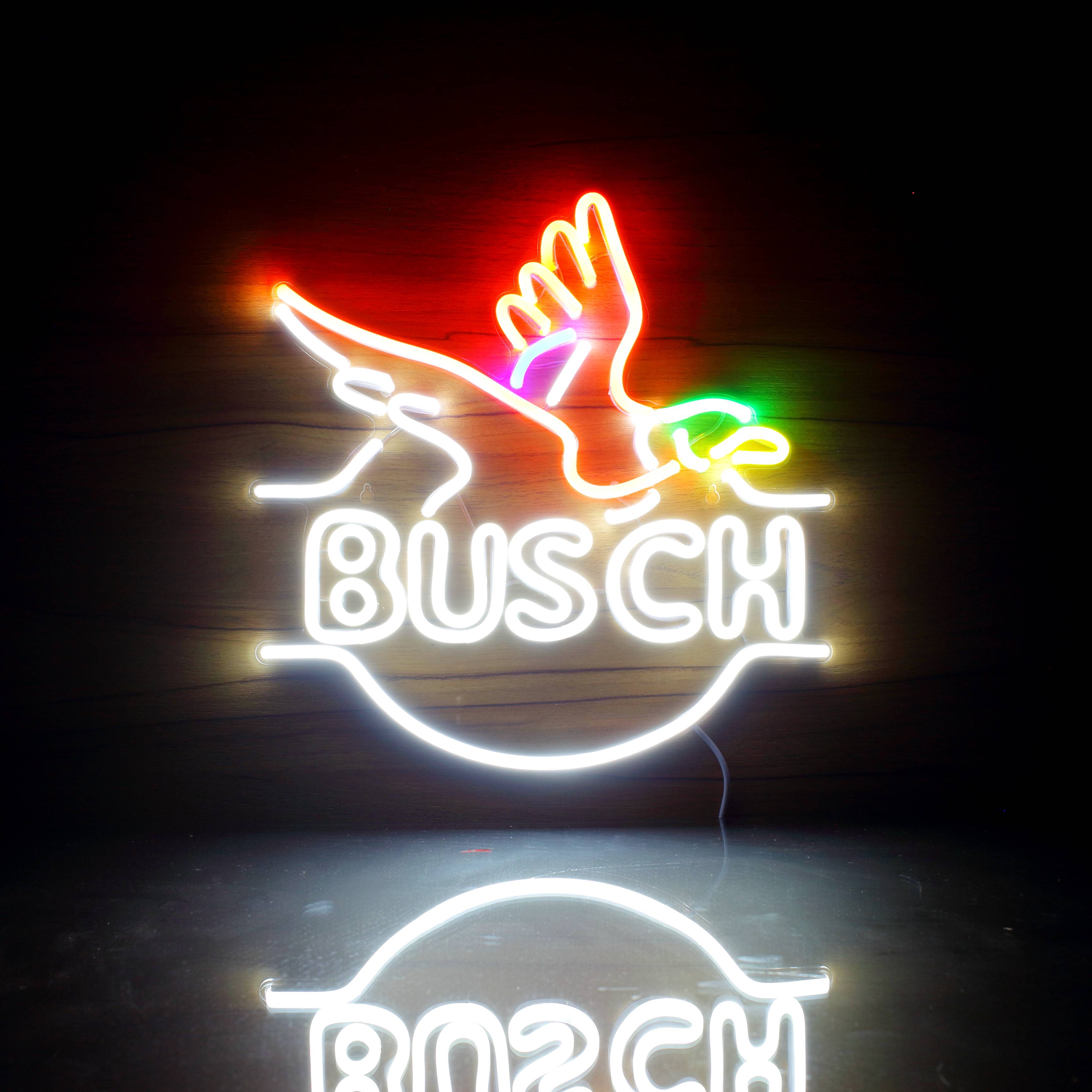 Busch with Bird Handmade Neon Flex LED Sign