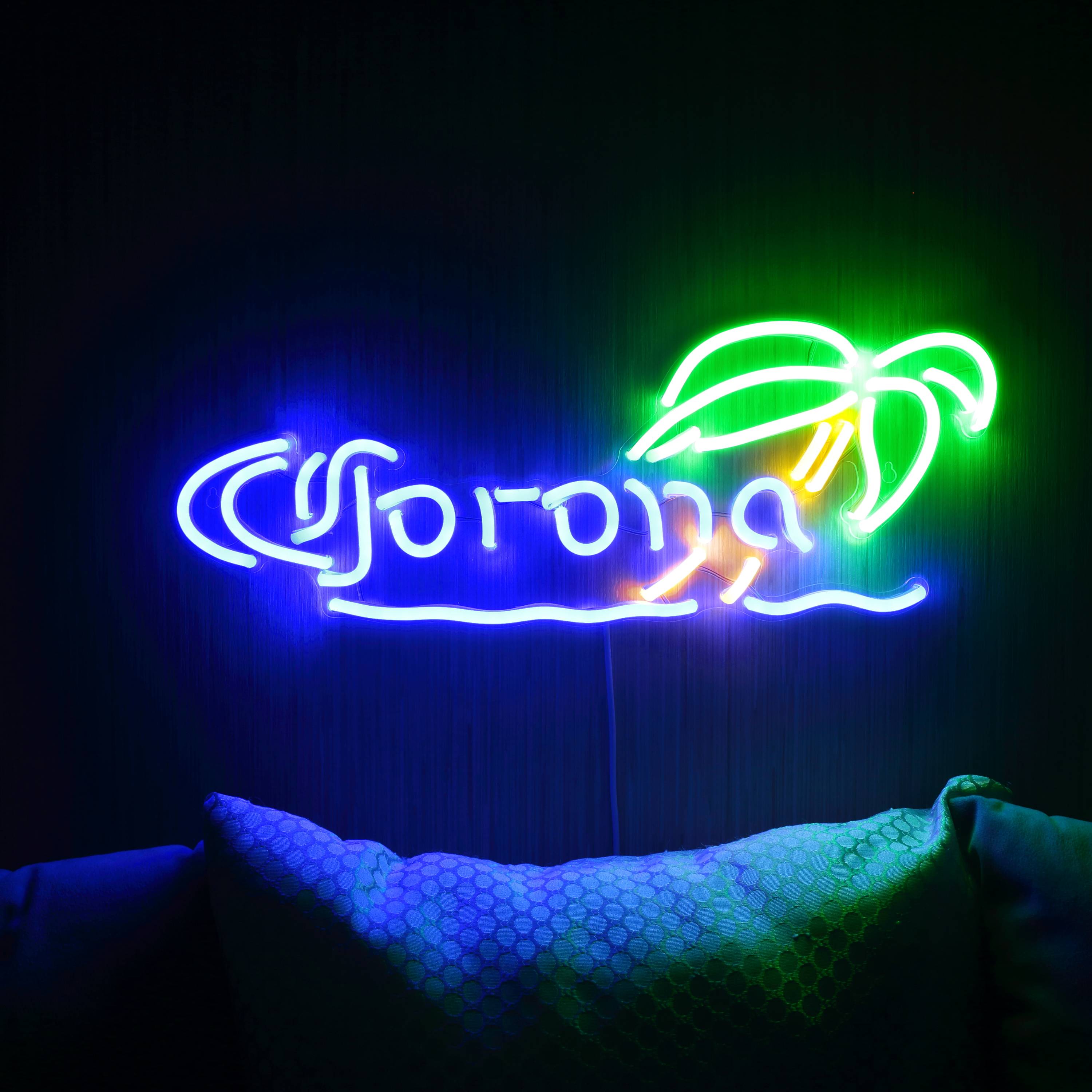 Corona with Palm Tree Large Flex Neon LED Sign