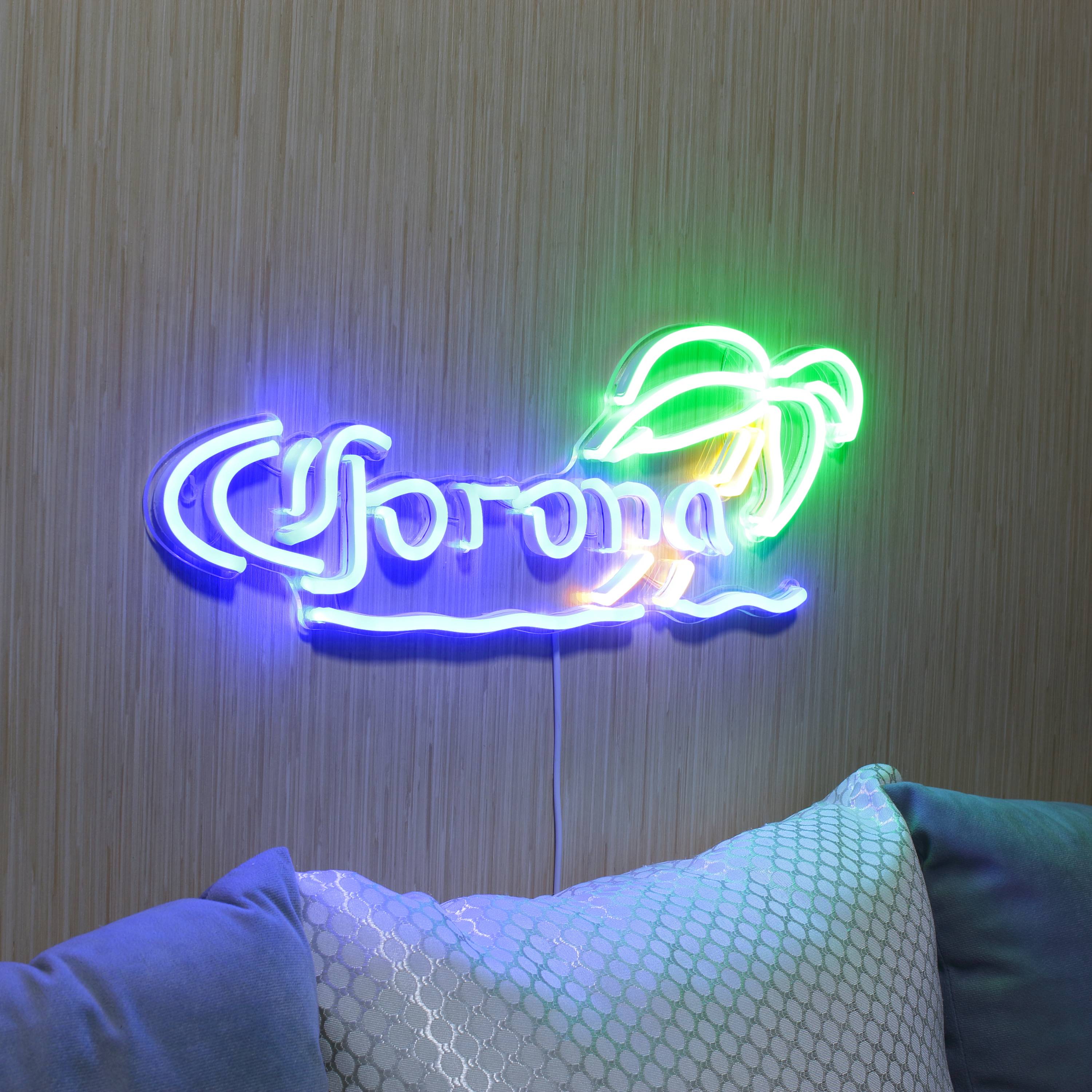 Corona with Palm Tree Large Flex Neon LED Sign