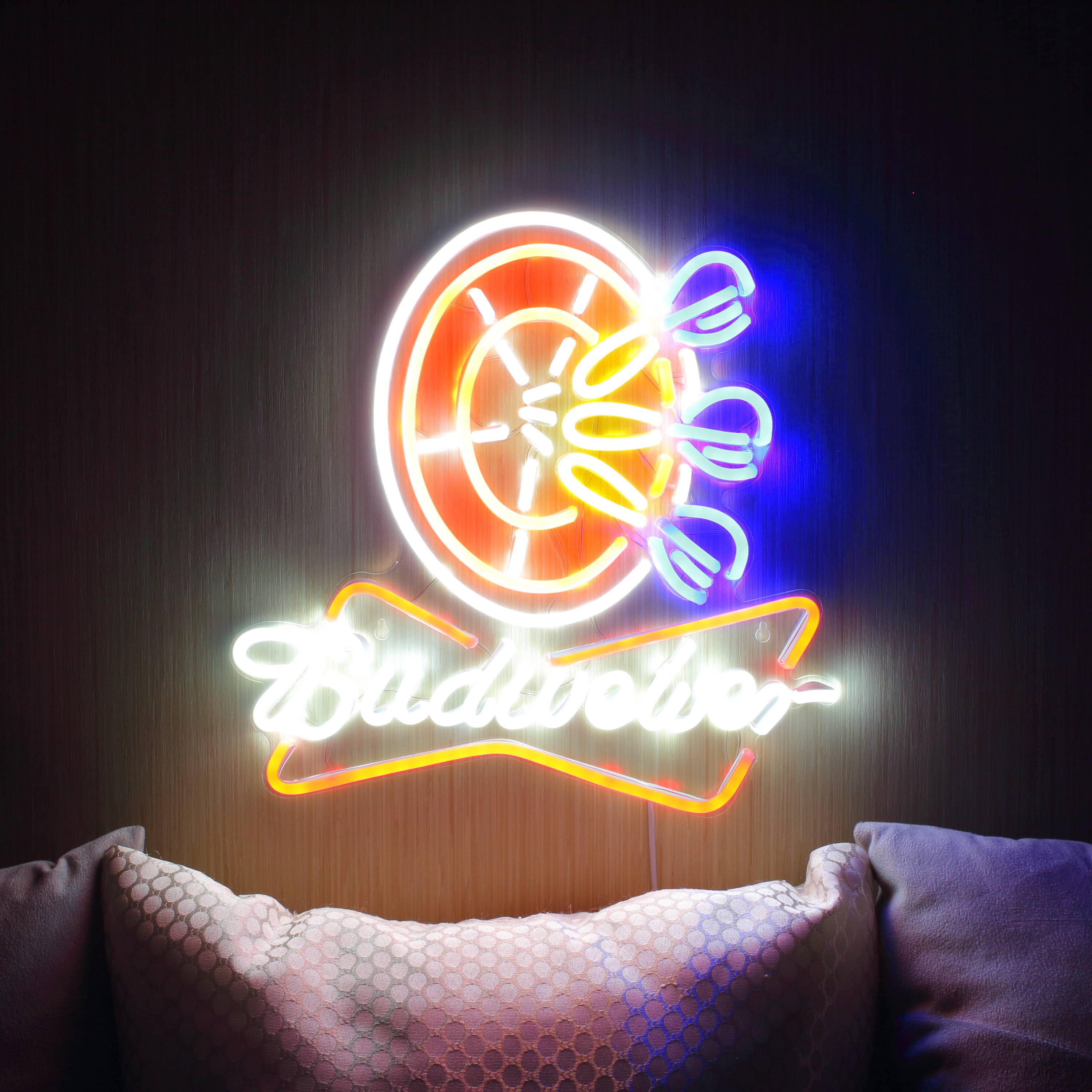 Budweiser with Dart Board Large Flex Neon LED Sign