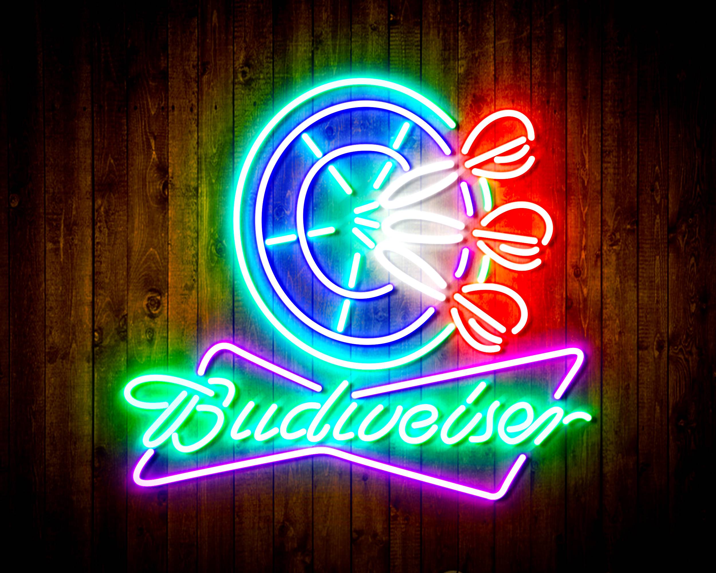 Budweiser with Dart Board Handmade Neon Flex LED Sign