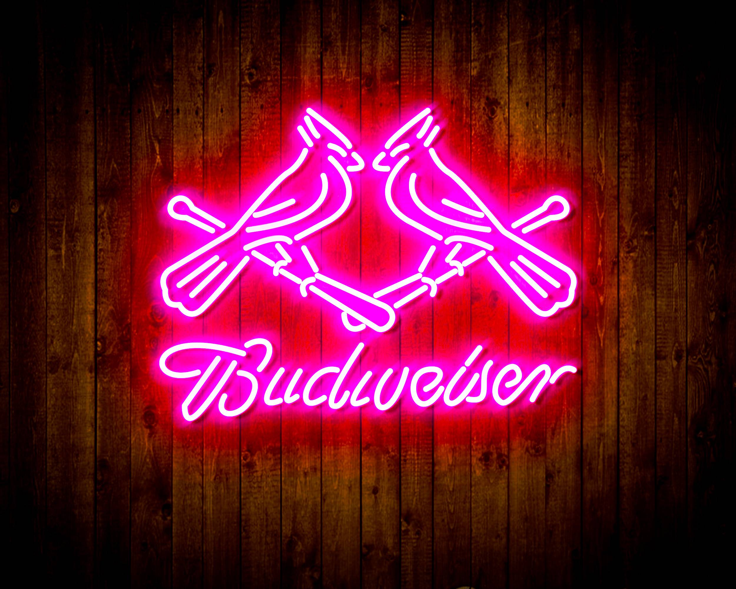Budweiser with Cadinals Handmade Neon Flex LED Sign
