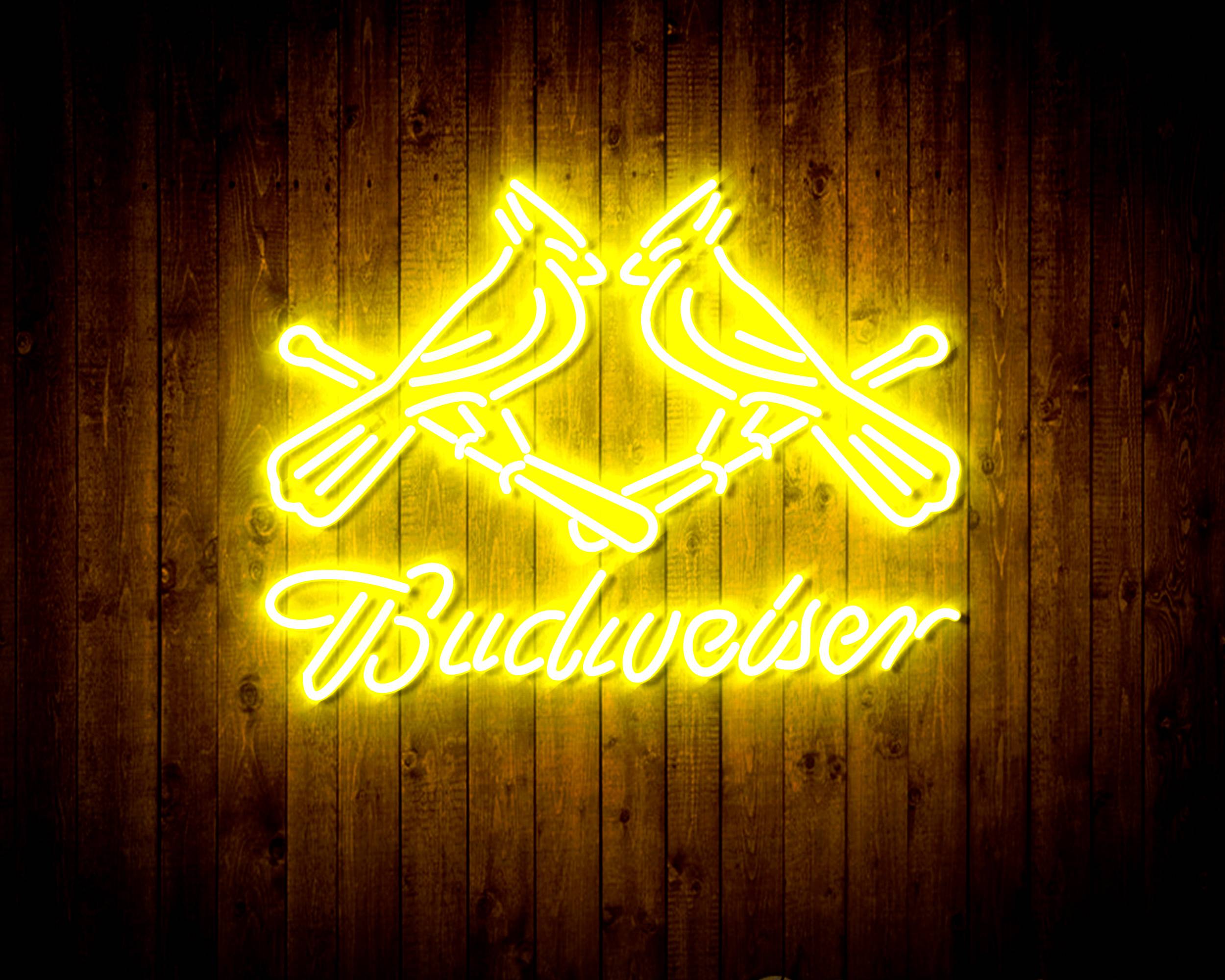 Budweiser with Cadinals Handmade Neon Flex LED Sign