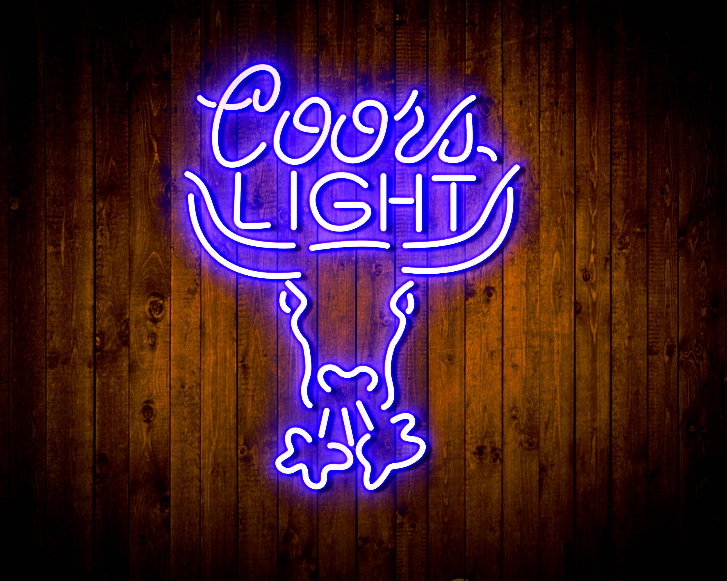 Coors Light with Bull Head Handmade Neon Flex LED Sign