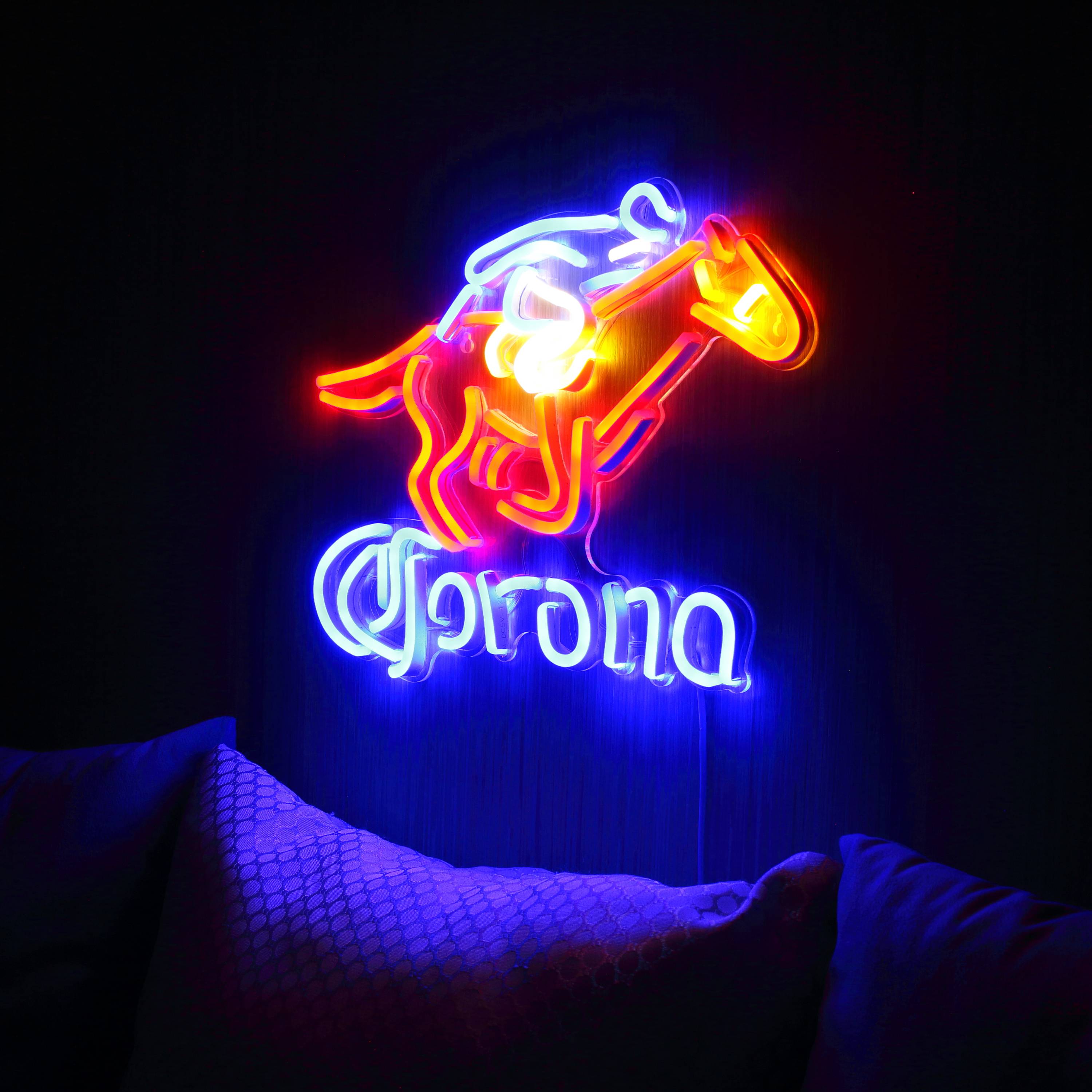 Croona with Racing Horse Large Flex Neon LED Sign