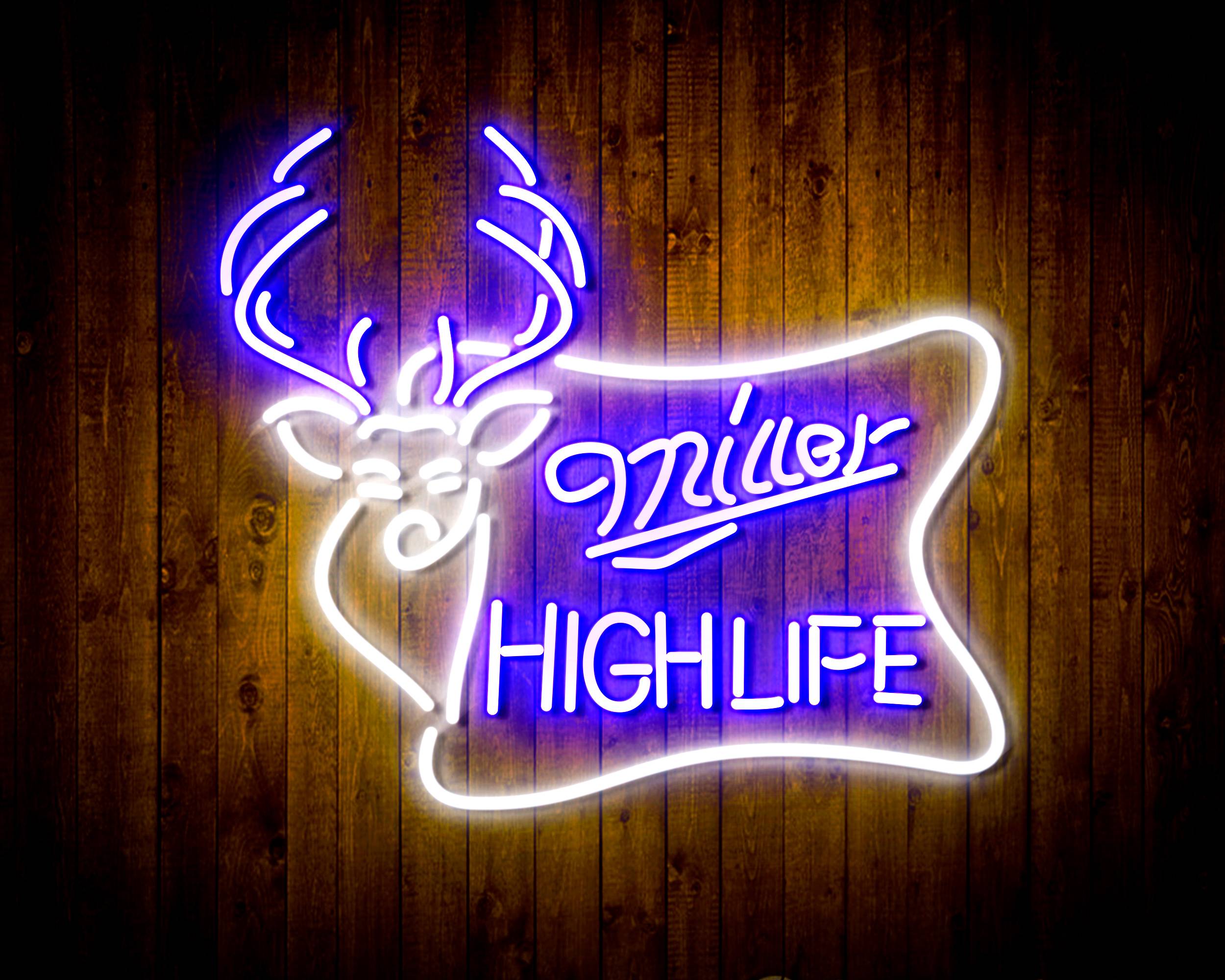 Miller High Life with Deer Head Handmade Neon Flex LED Sign