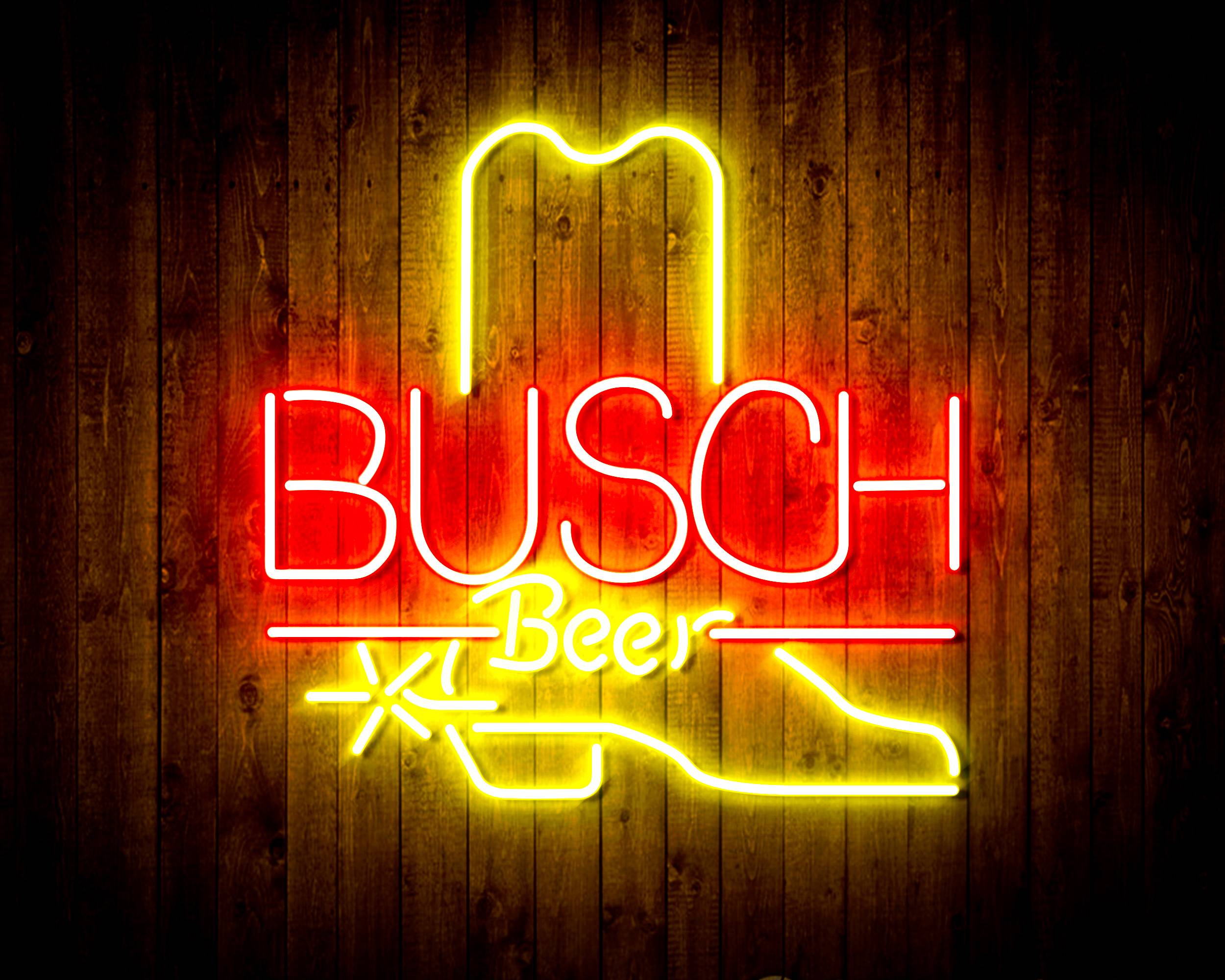Busch Beer Cowboy Boot Handmade Neon Flex LED Sign
