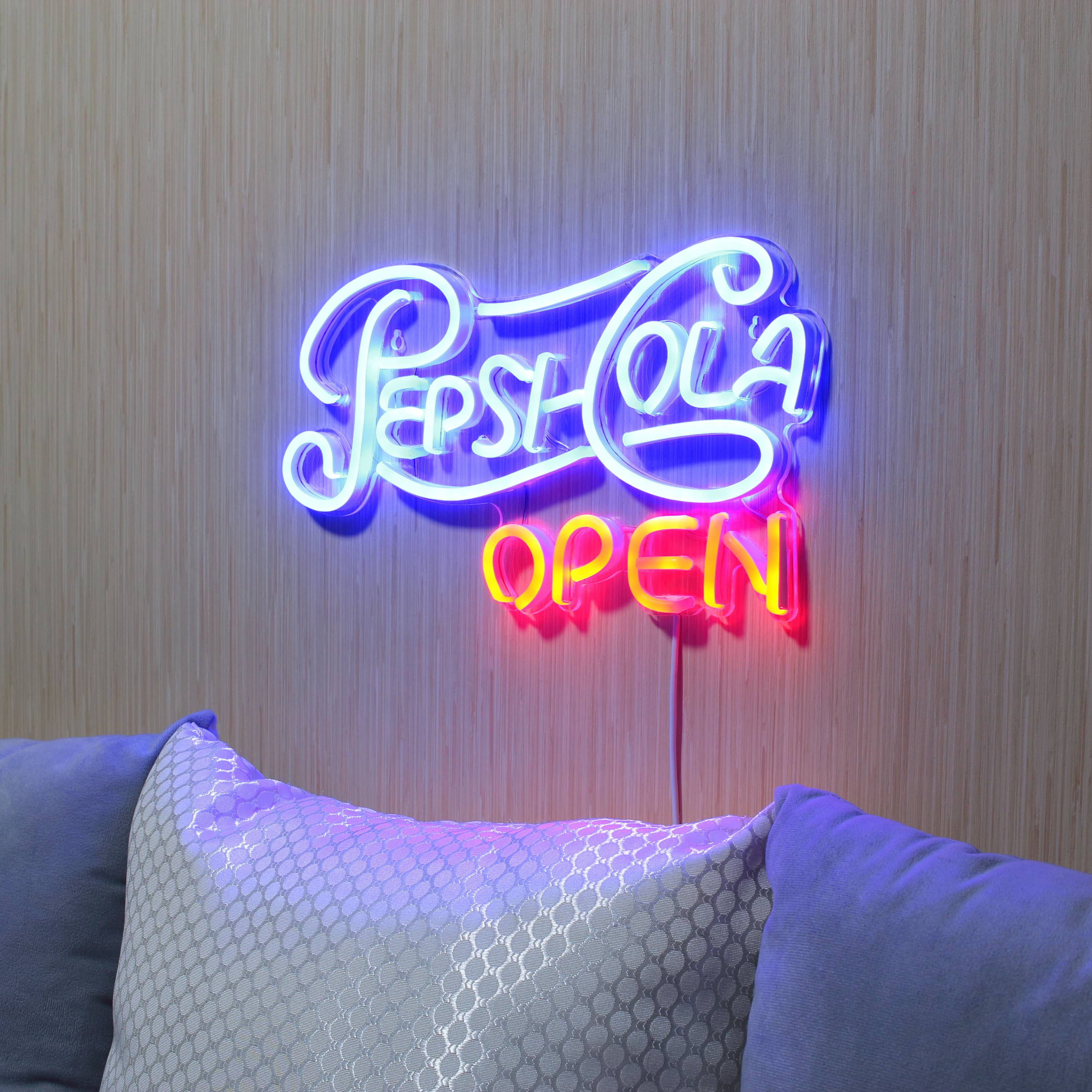 Pepsi Cola Open Sign Large Flex Neon LED Sign