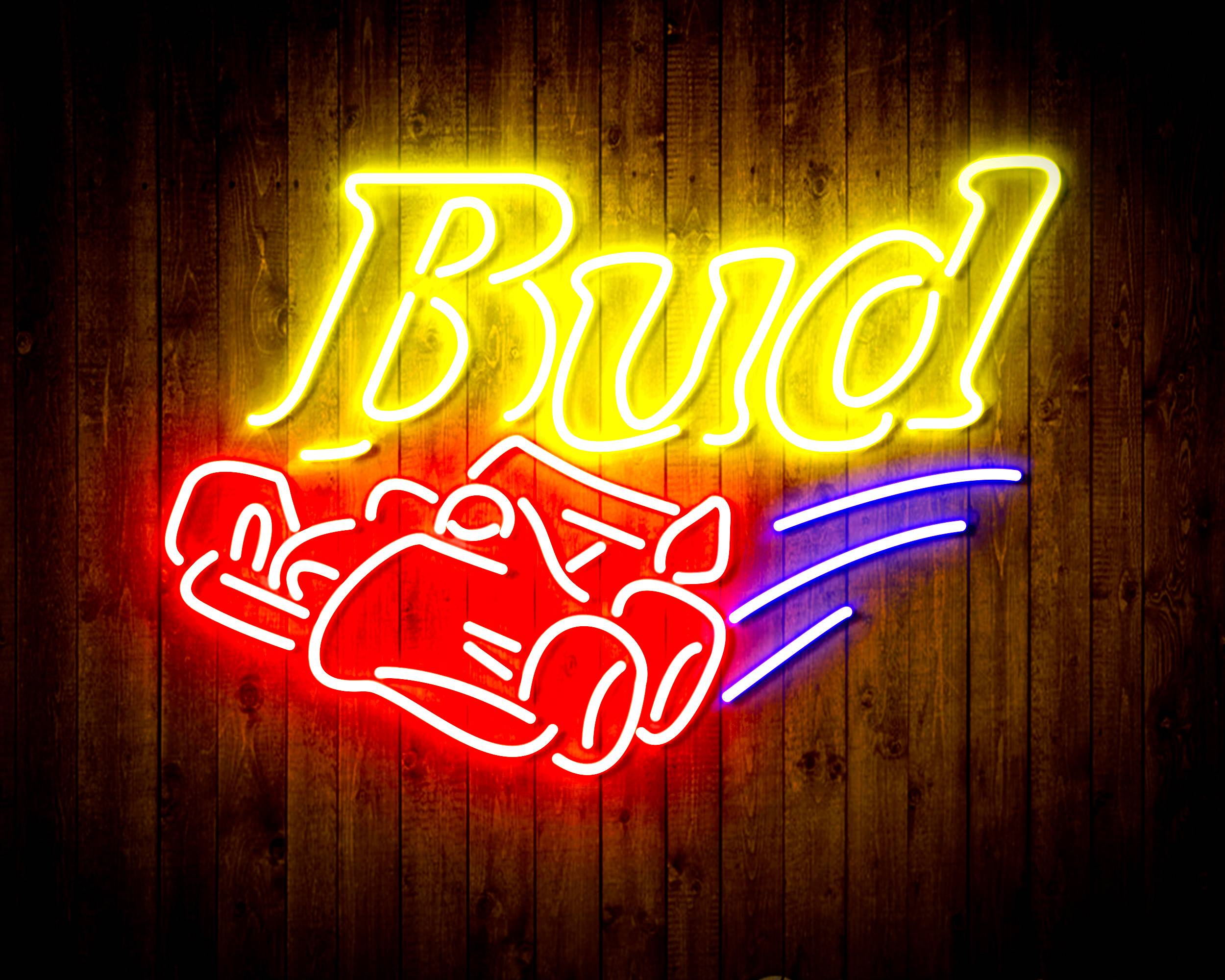Budweiser Race Car Handmade Neon Flex LED Sign