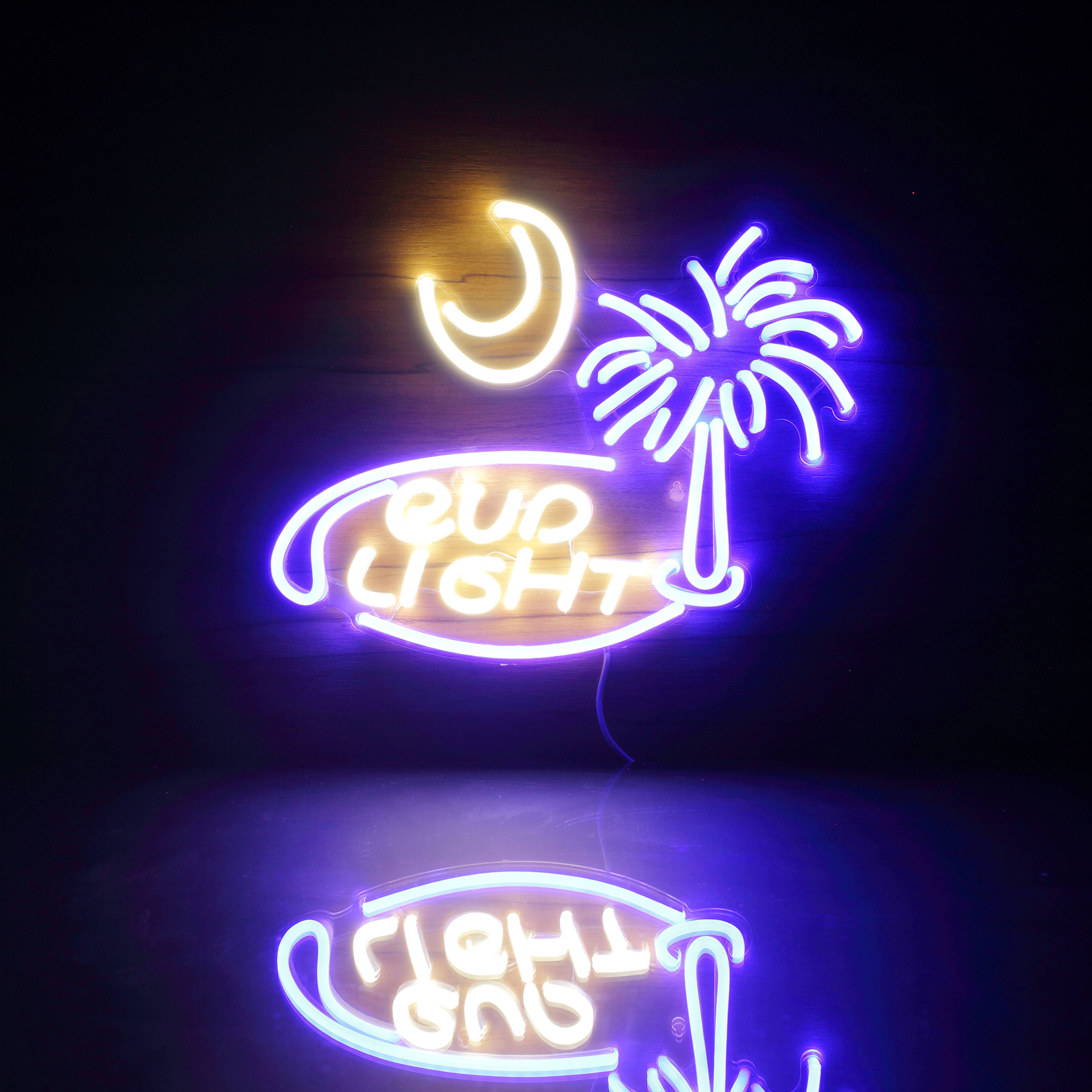 Bud Light Coconut tree Handmade Neon Flex LED Sign