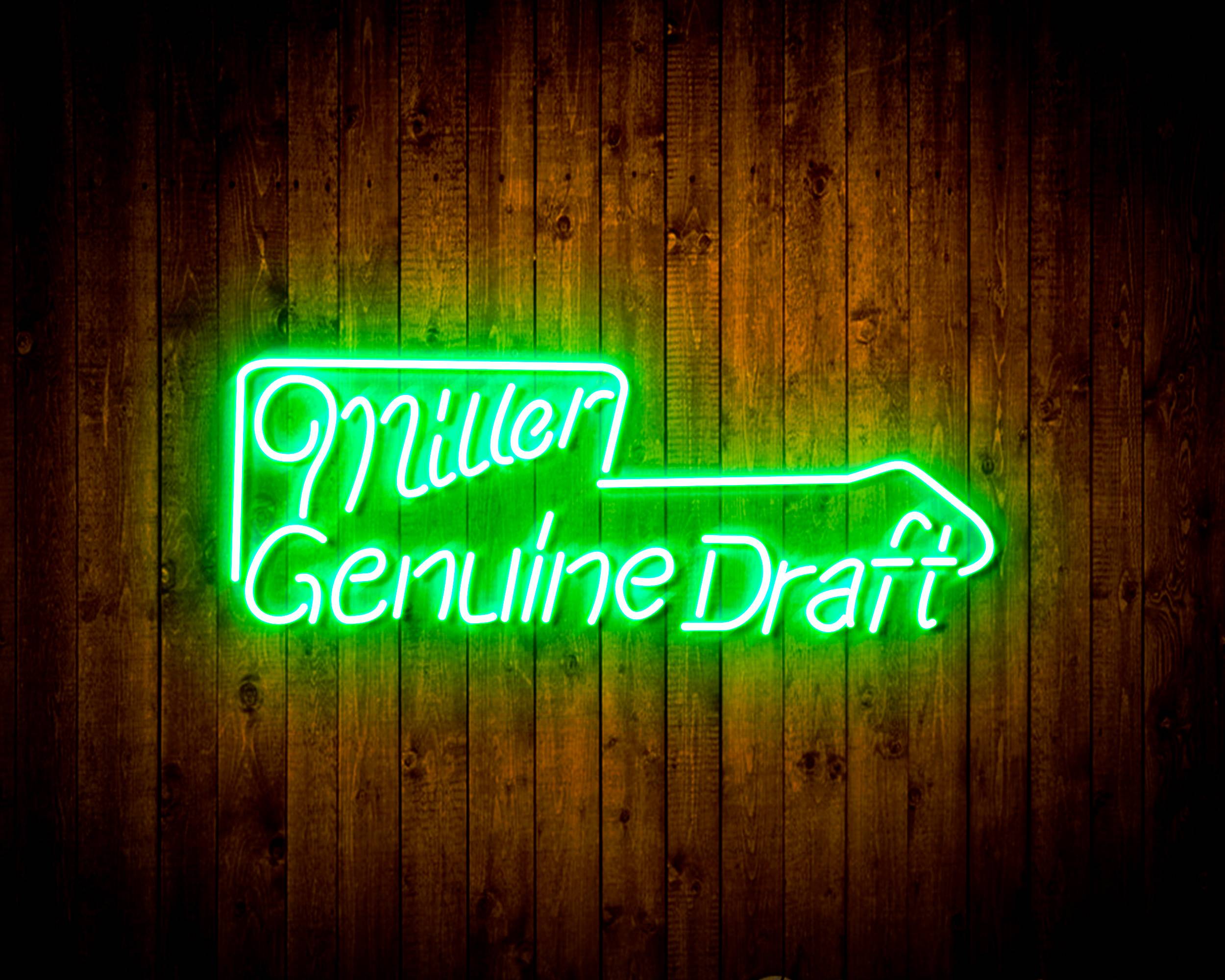 Minner Genuine Draft with Arrow Handmade Neon Flex LED Sign