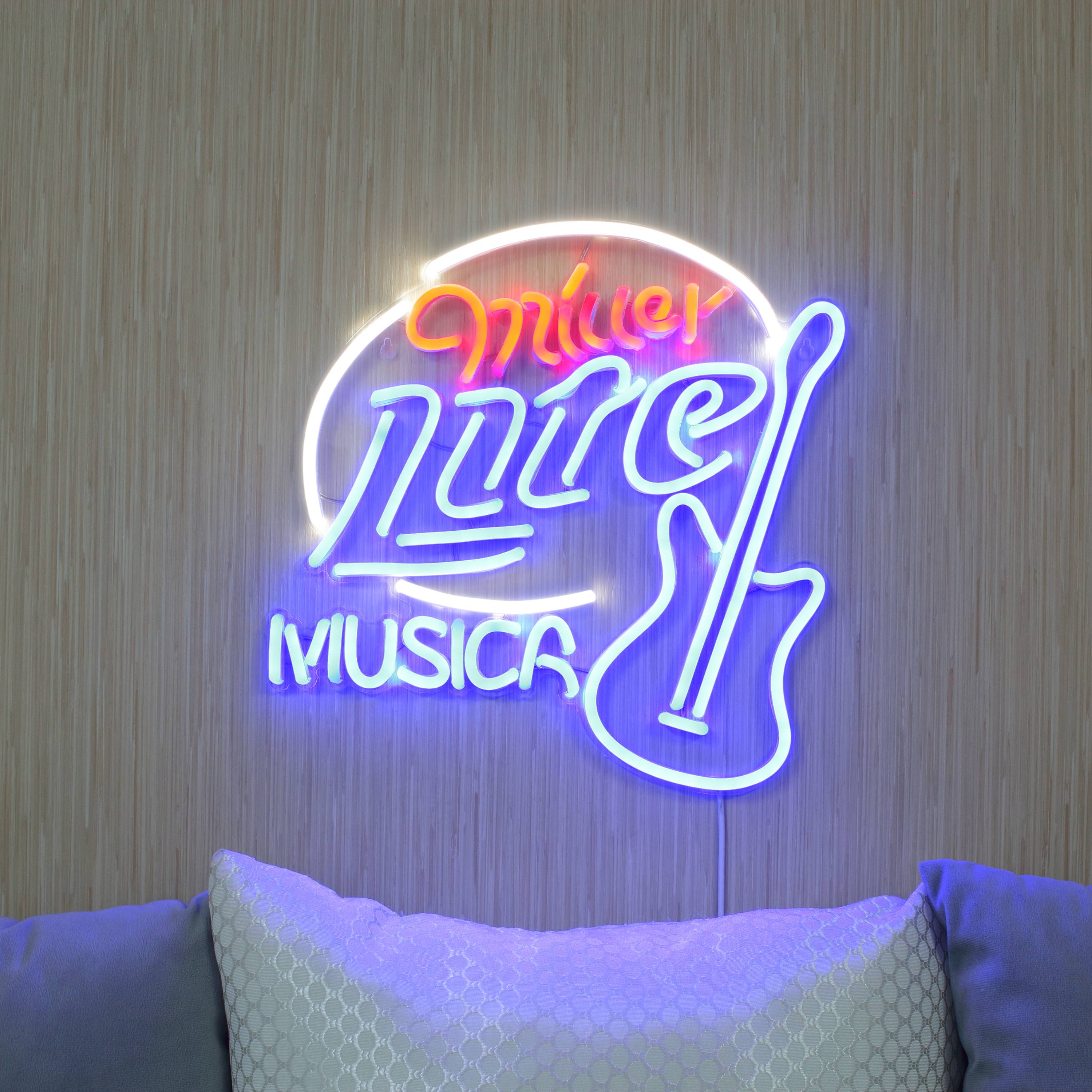 Miller Lite Musica Large Flex Neon LED Sign