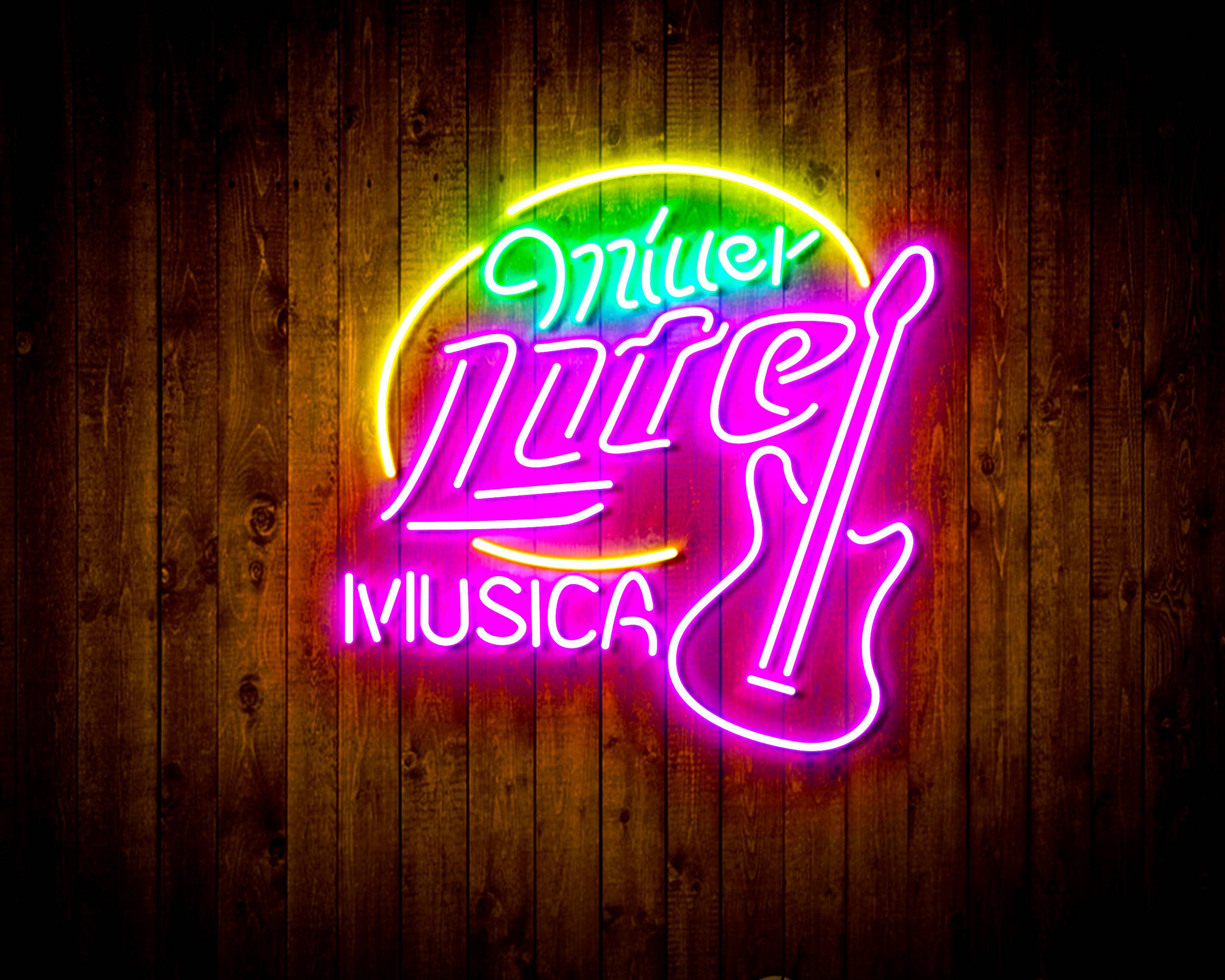 Miller Lite Musica Handmade Neon Flex LED Sign