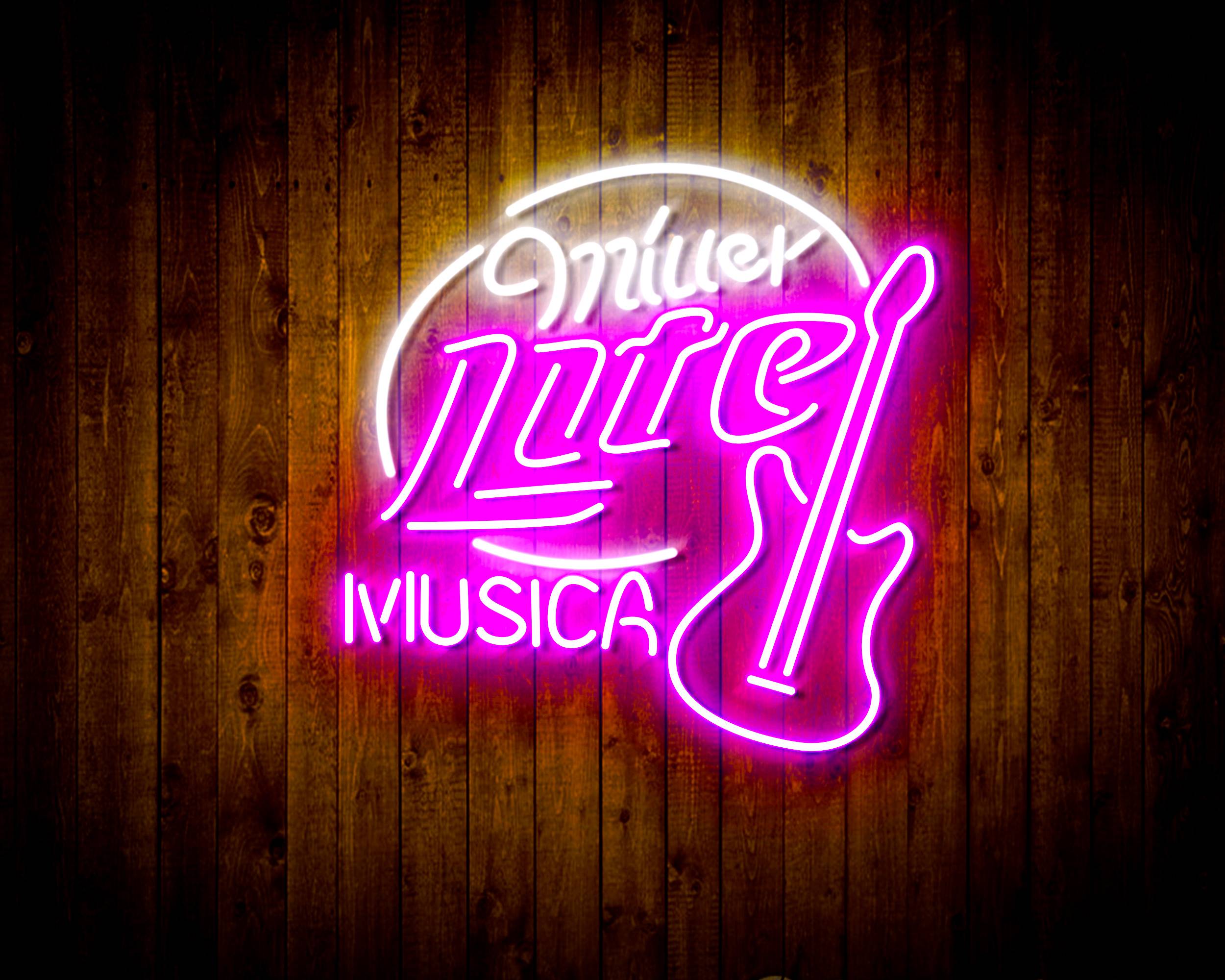 Miller Lite Musica Handmade Neon Flex LED Sign