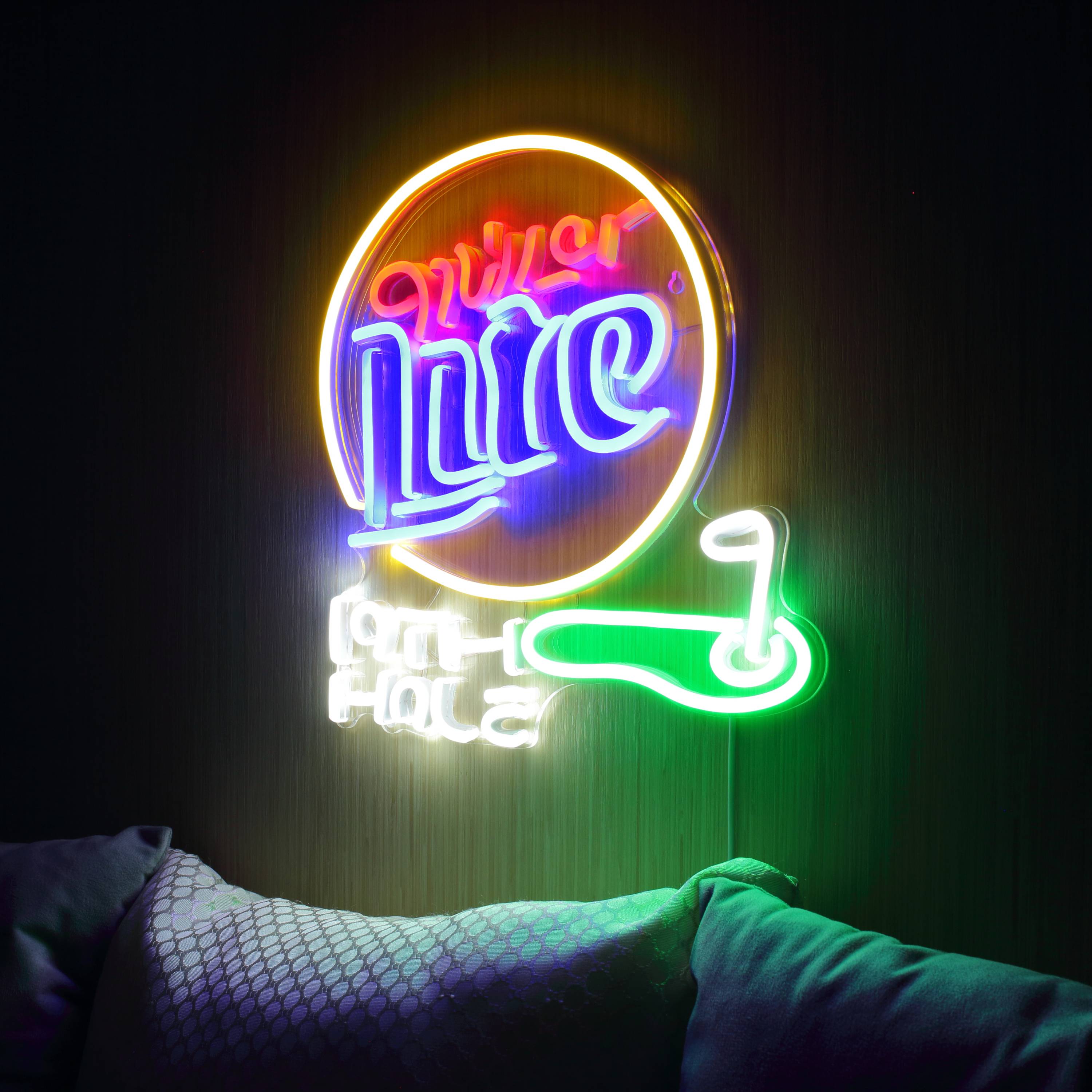 Miller Lite 19th Hole Large Flex Neon LED Sign