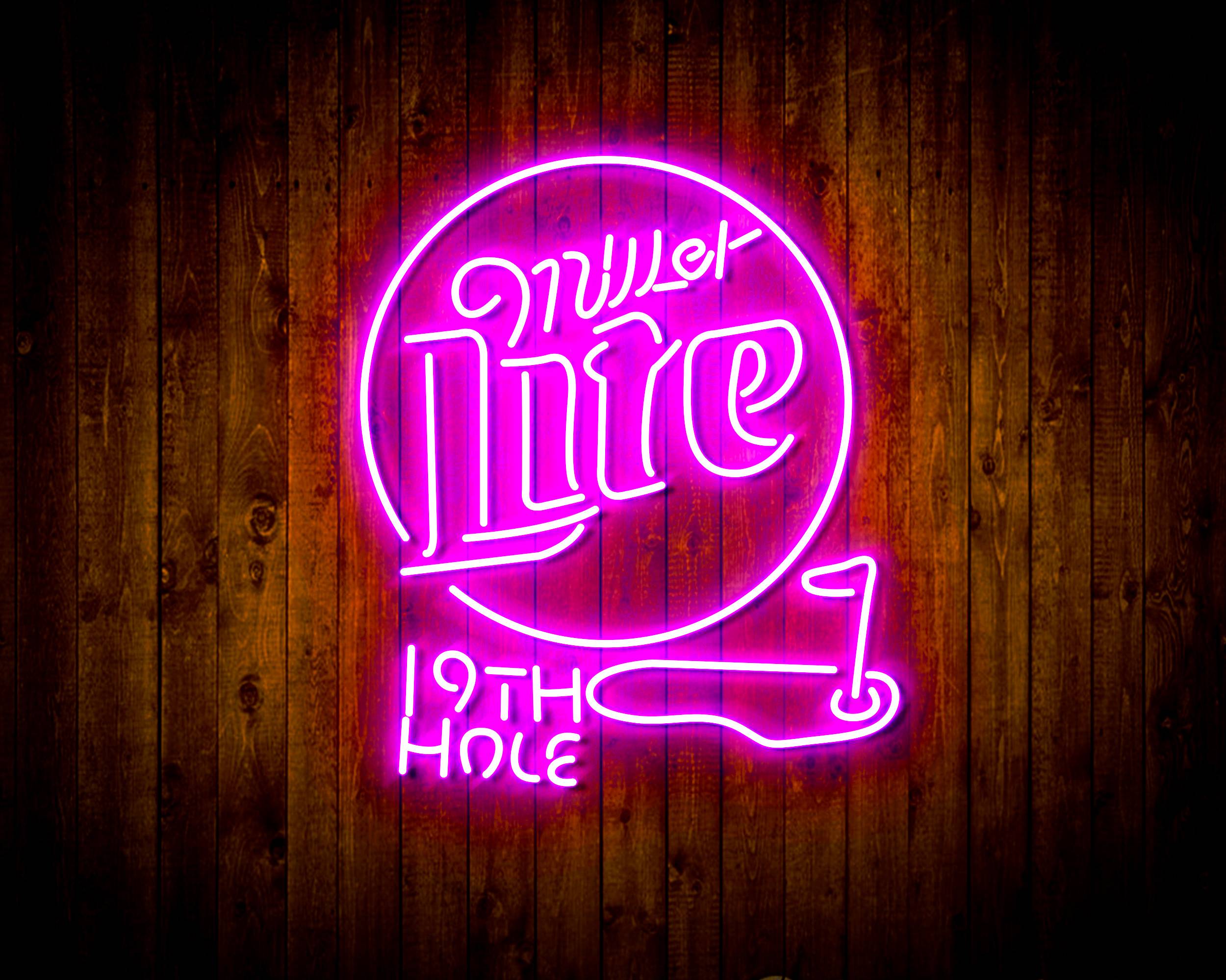 Miller Lite 19th Hole Handmade Neon Flex LED Sign