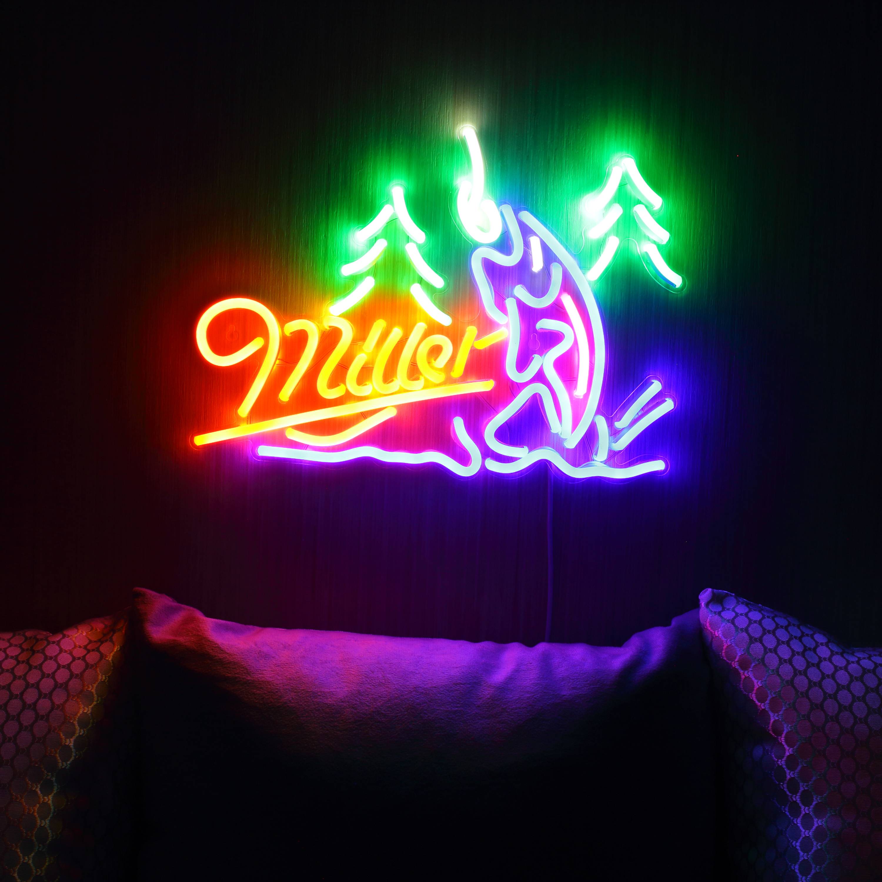 Miller Fishing Large Flex Neon LED Sign