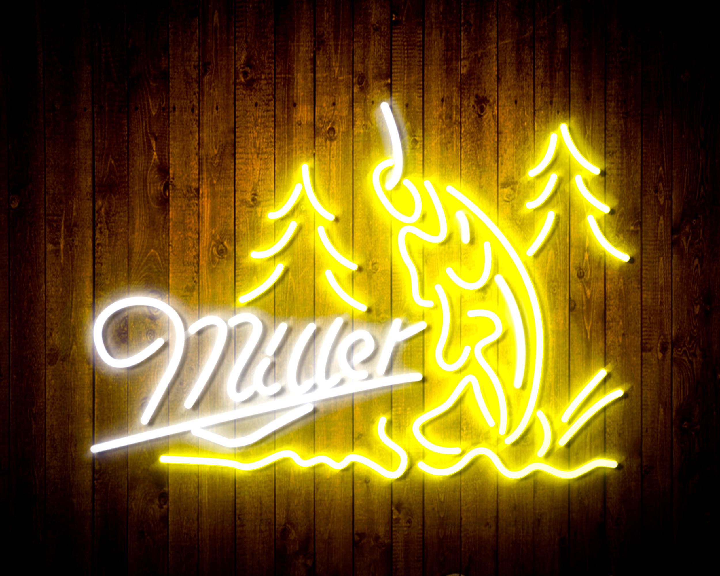 Miller Fishing Beer Bar Handmade Neon Flex LED Sign