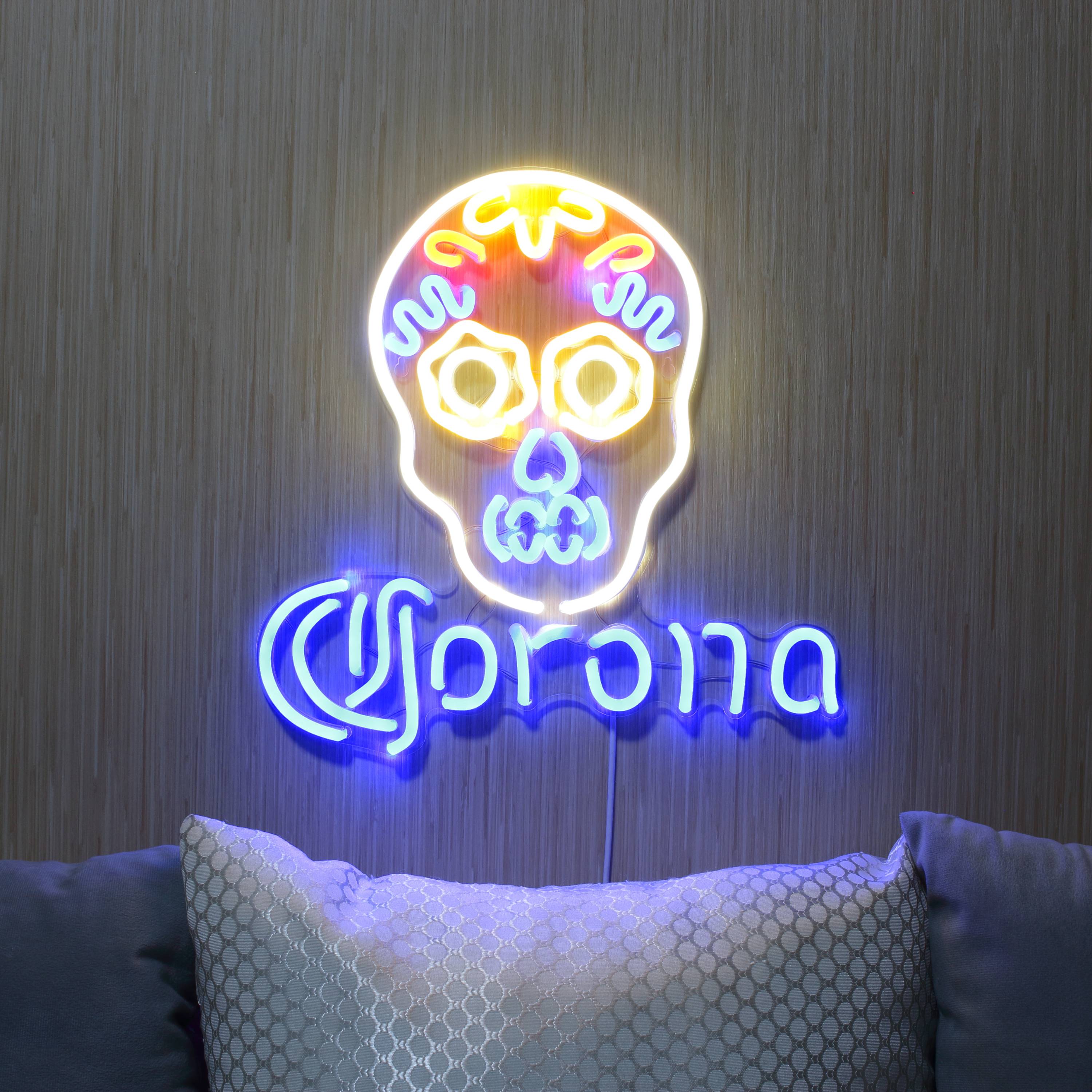 Corona with Skull Large Flex Neon LED Sign