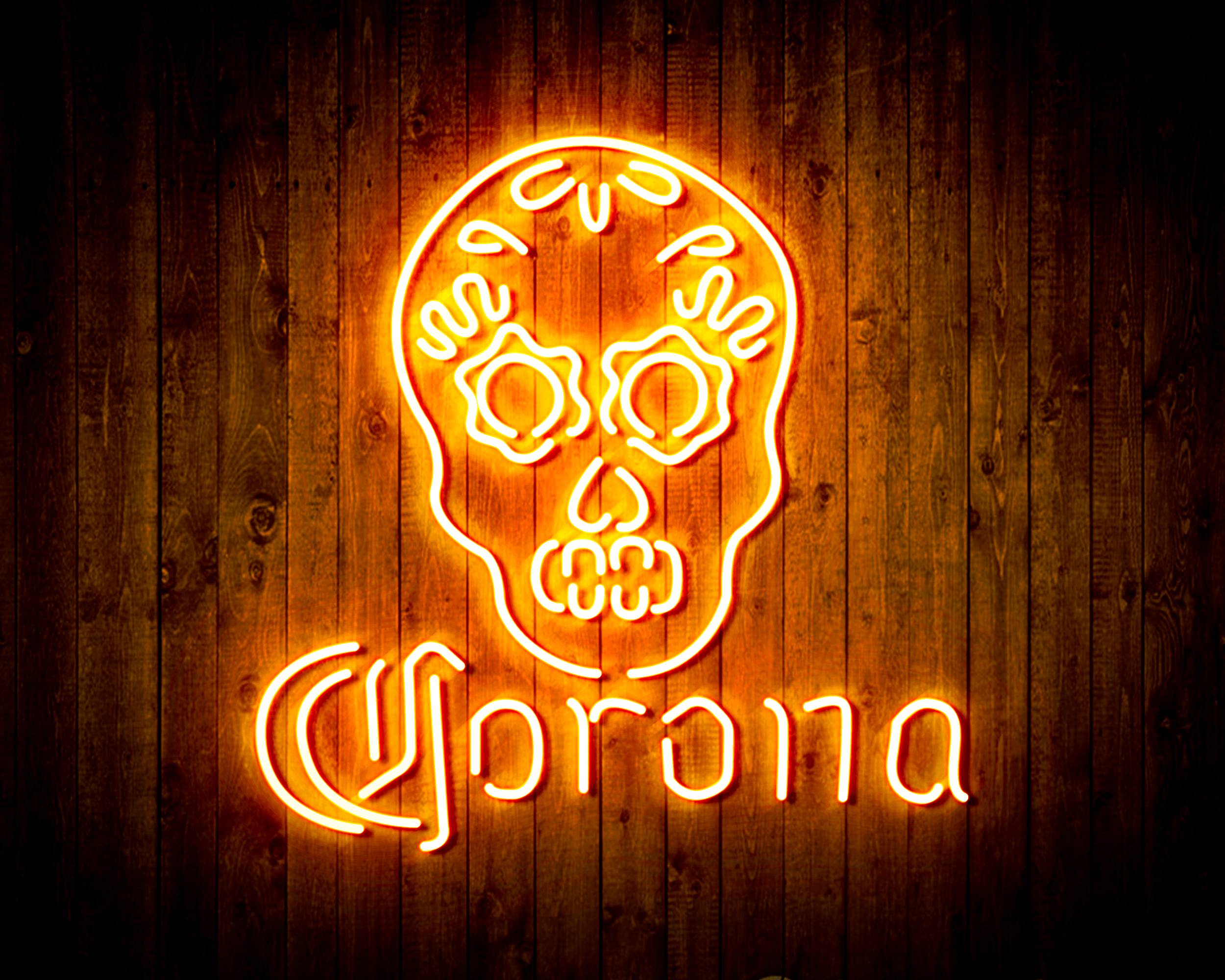 Corona with Skull Handmade Neon Flex LED Sign
