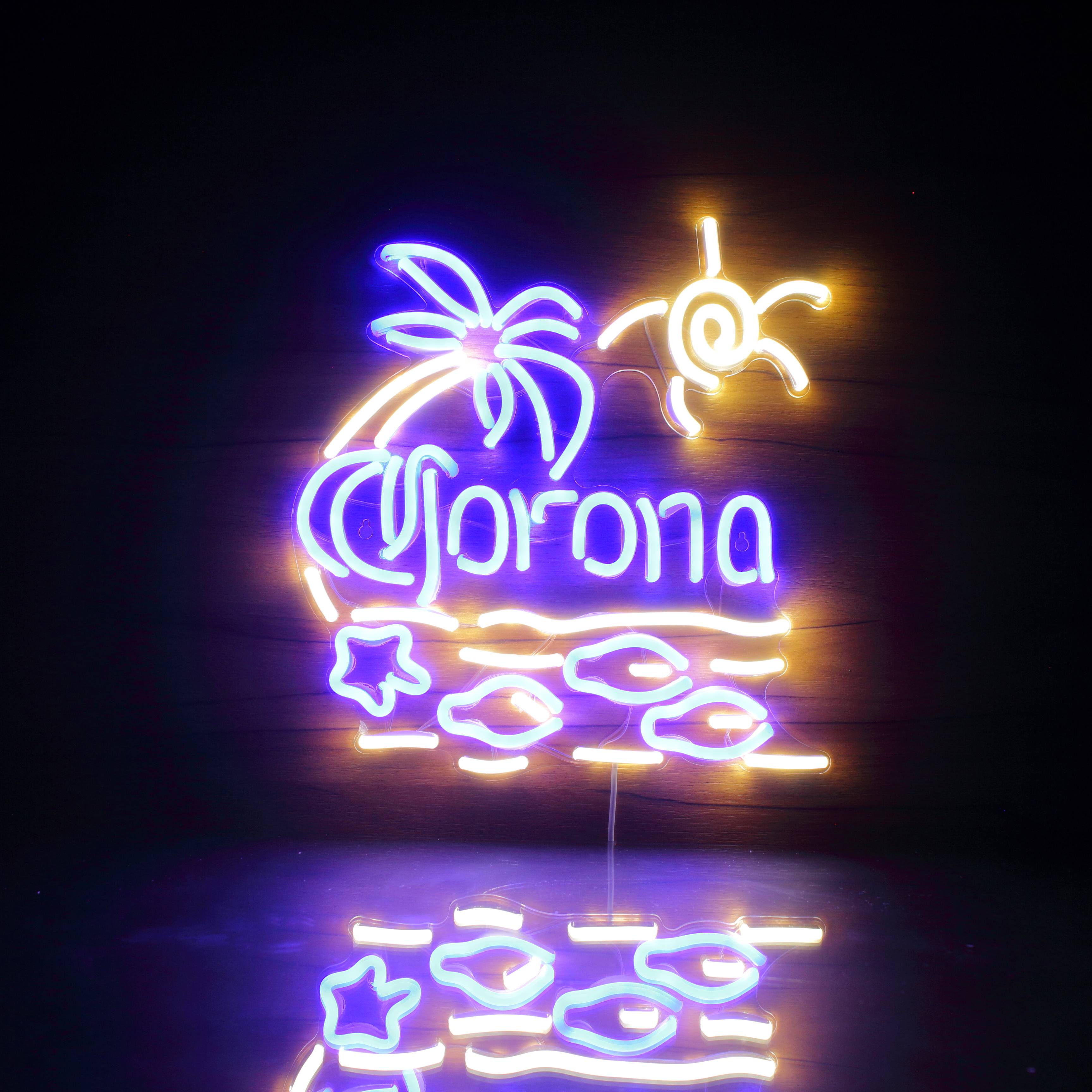 Corona Beach Handmade Neon Flex LED Sign