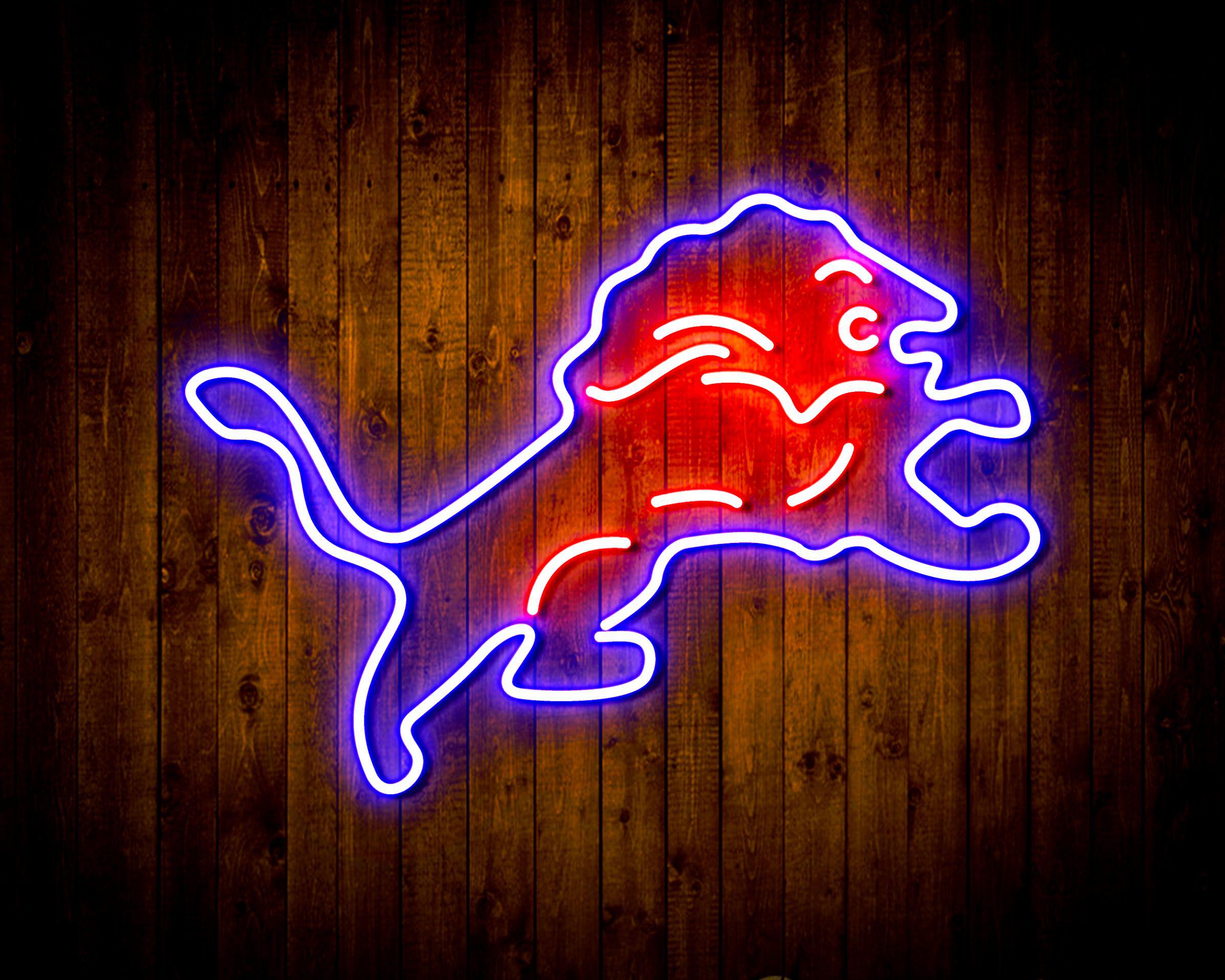 Detroit Lions Neon-Like Flex LED Sign Dual Color