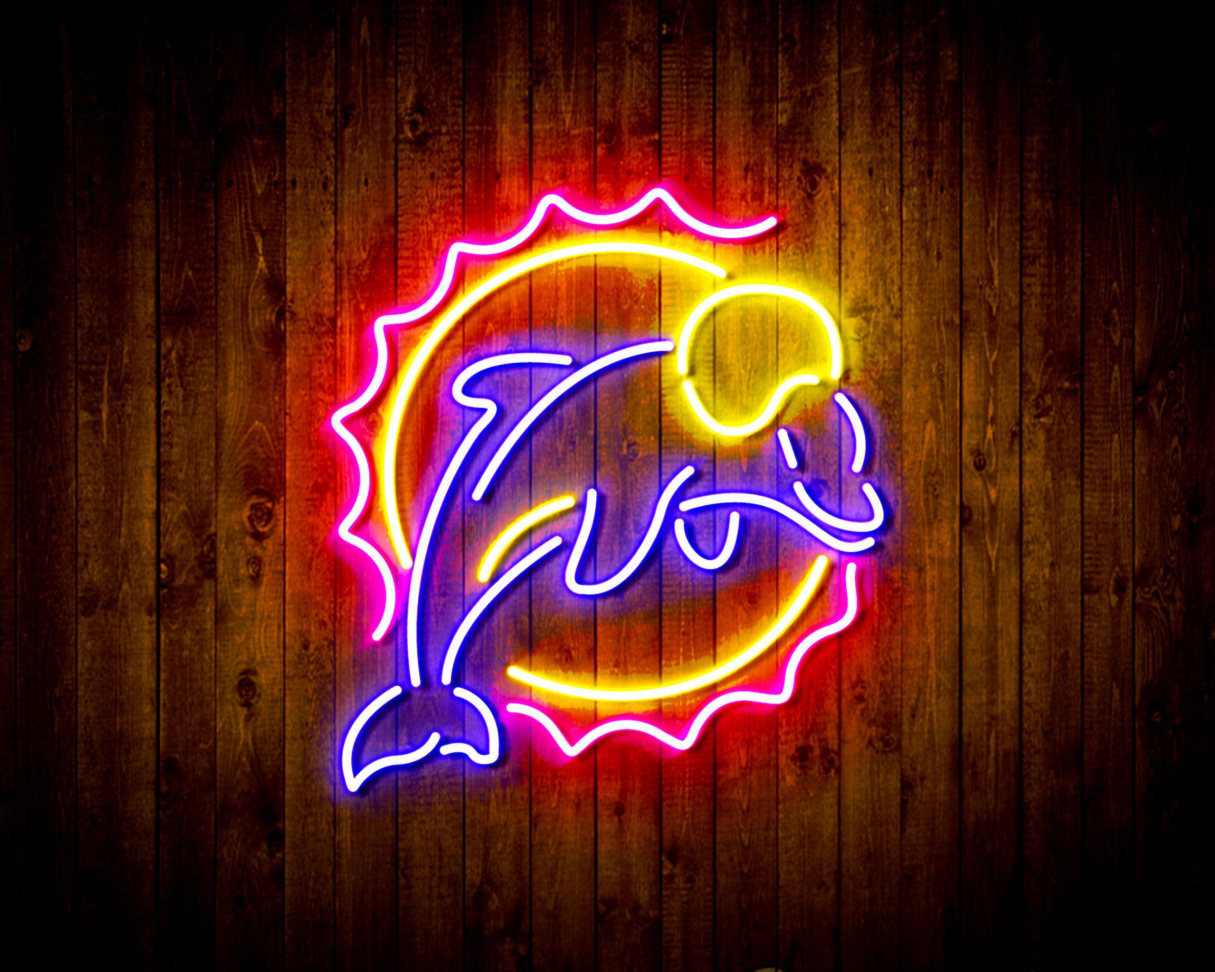 Miami Dolphins Neon-Like Flex LED Sign Multi Color - ProLedSign