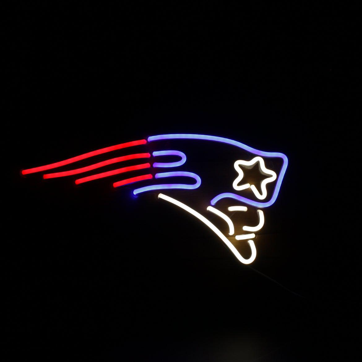 desktop new england patriots football helmet neon light New England Patriots Neon-Like Flex LED Sign