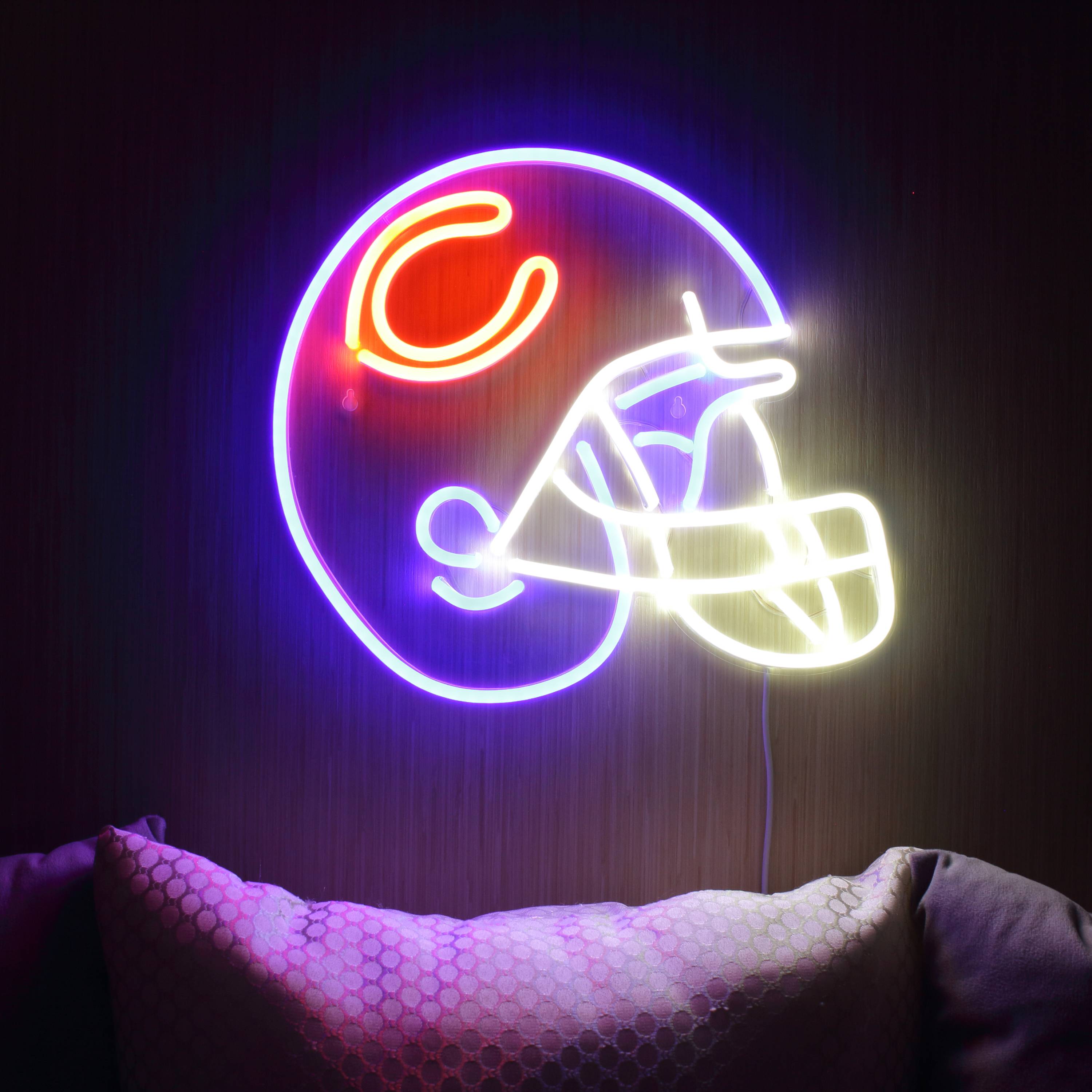 NFL Chicago Bears Helmet Large Flex Neon LED Sign
