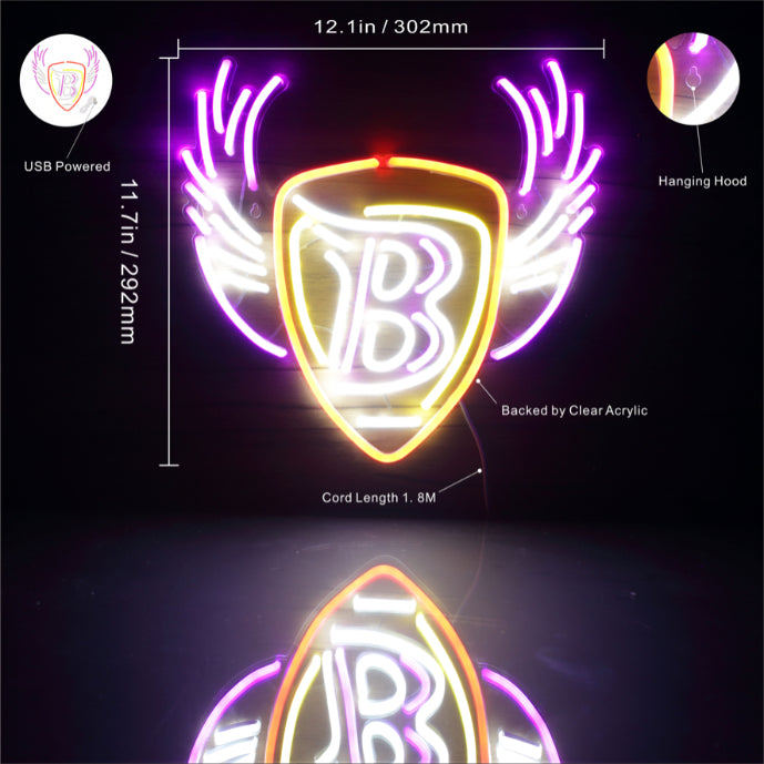 NFL Baltimore Ravens Handmade Neon Flex LED Sign - ProLedSign