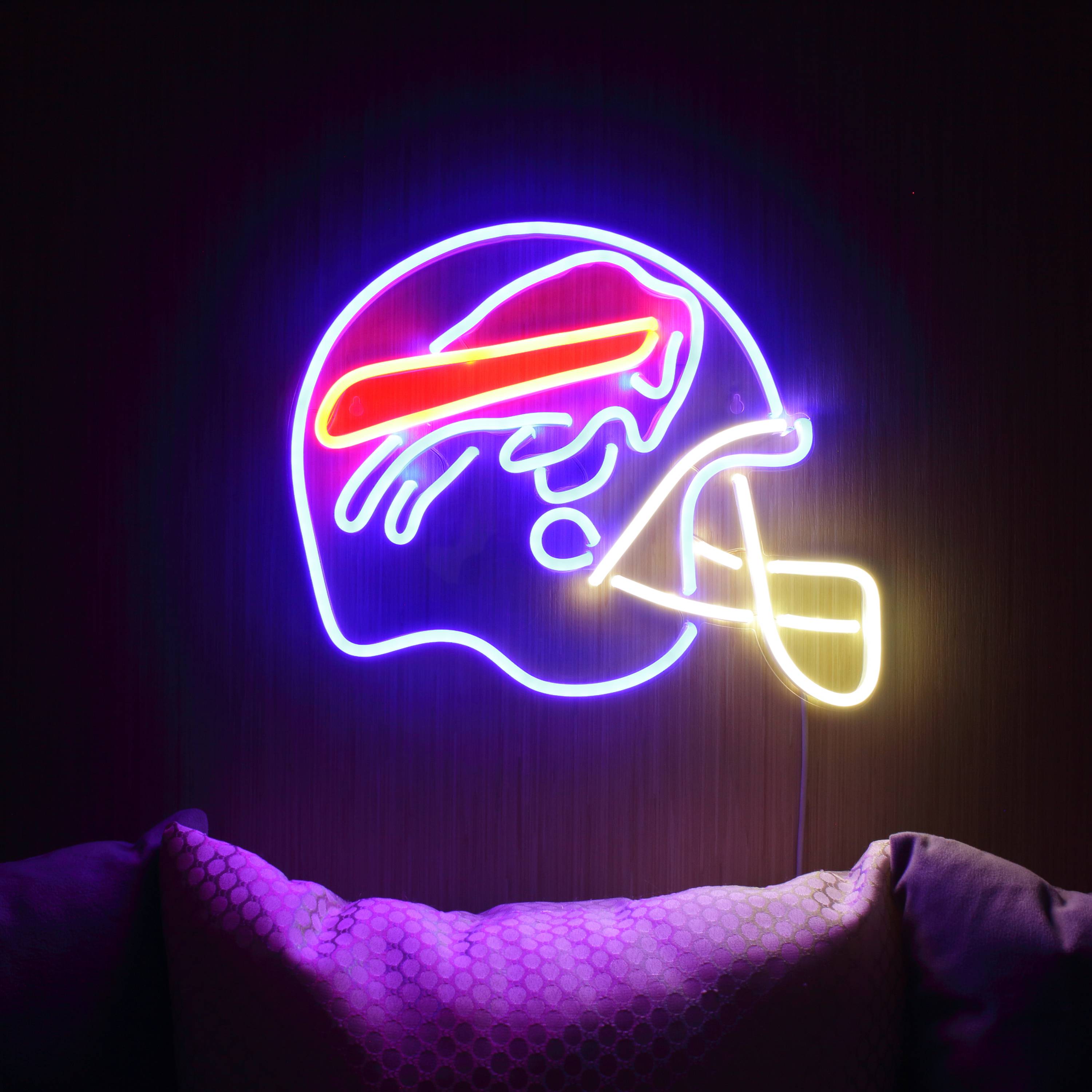 NFL Helmet Buffalo Bills Large Flex Neon LED Sign